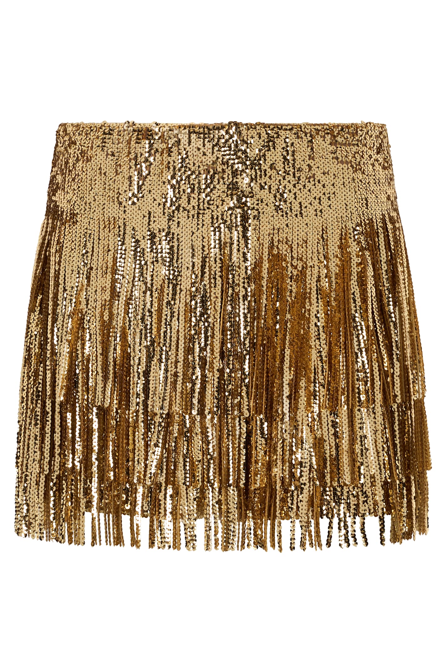 Valentino Garavani Golden Shorts With Sparkling Fringes