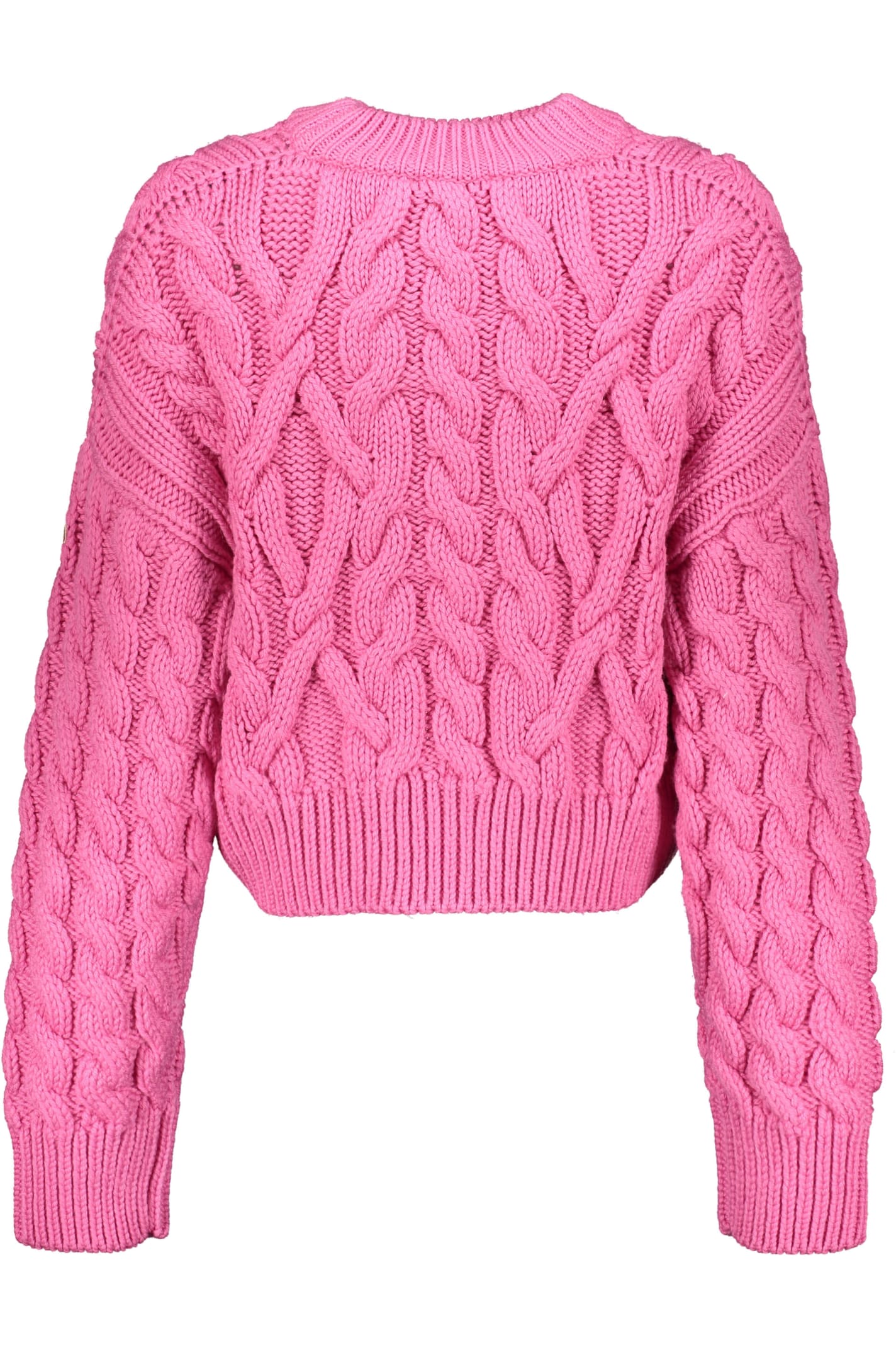 Moncler Tricot-knit Wool Sweater In Pink