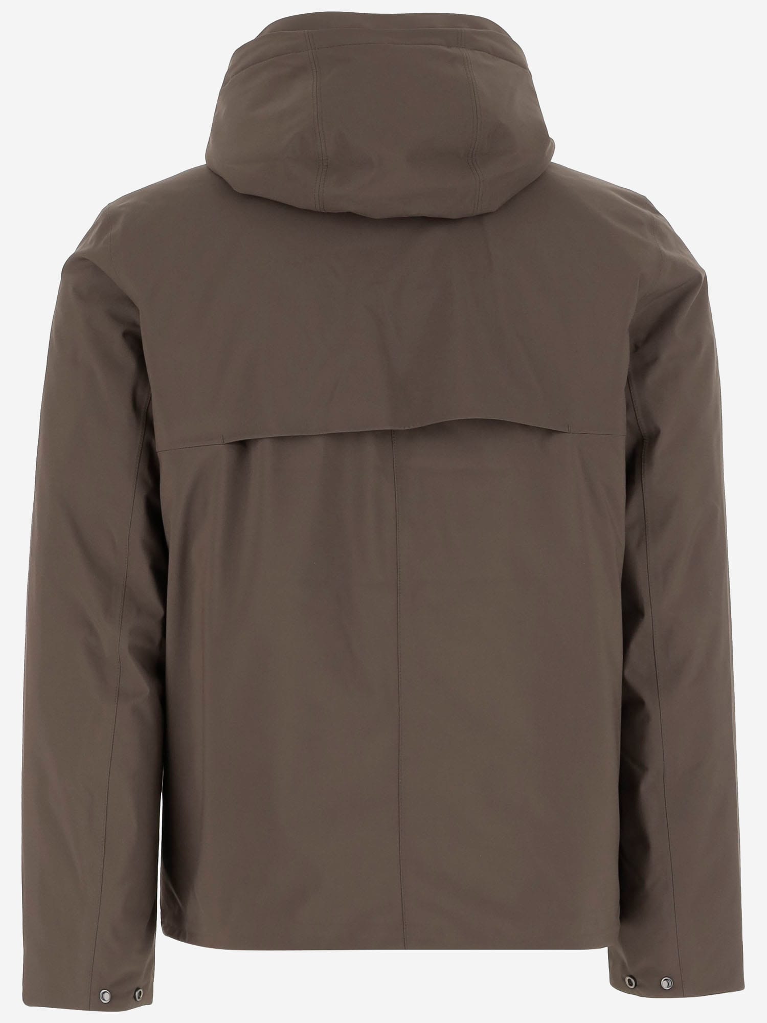 K-way High-collar Adjustable-hood Coat In Brown