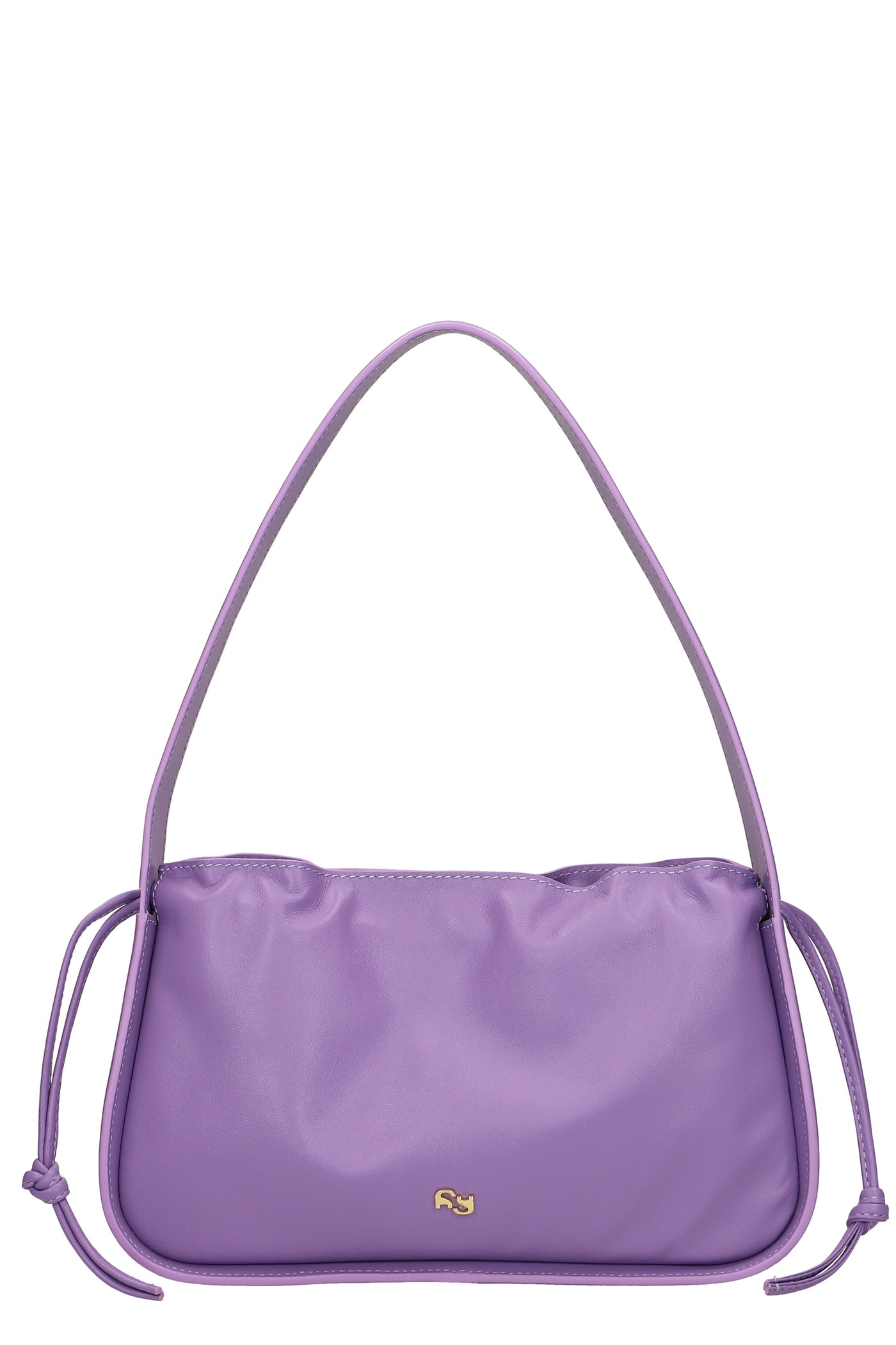 YUZEFI Scrunch Shoulder Bag In Viola Leather