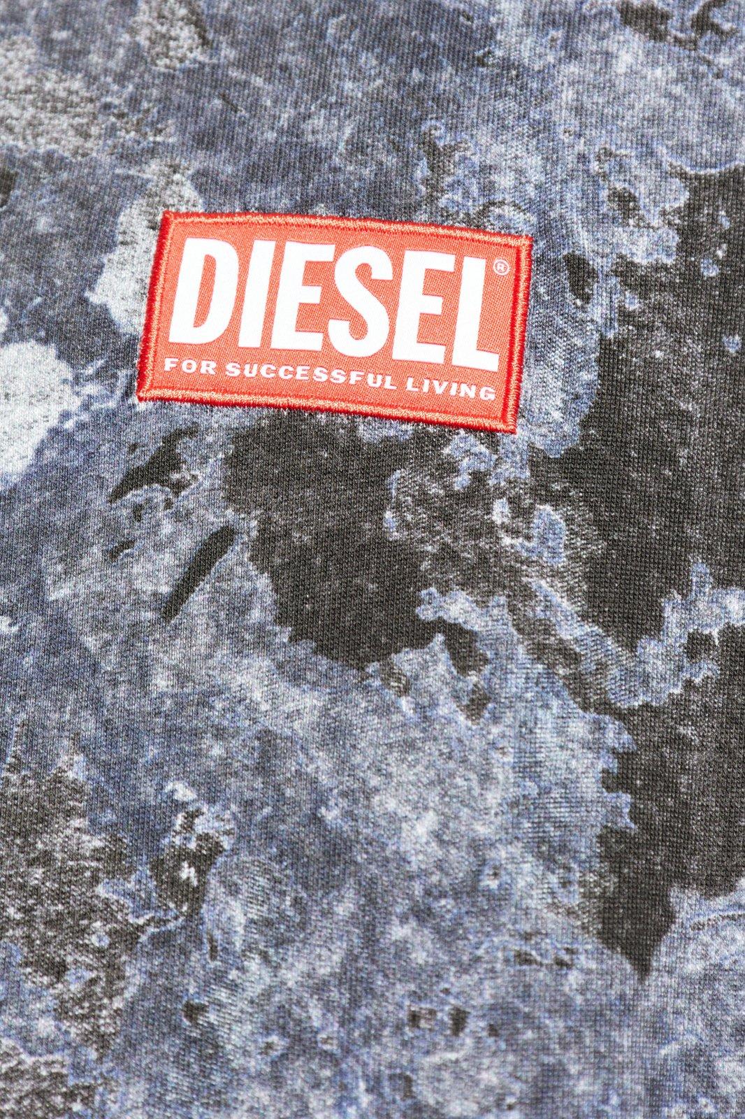 Diesel Crewneck Sweater With Hood And Abstract Print