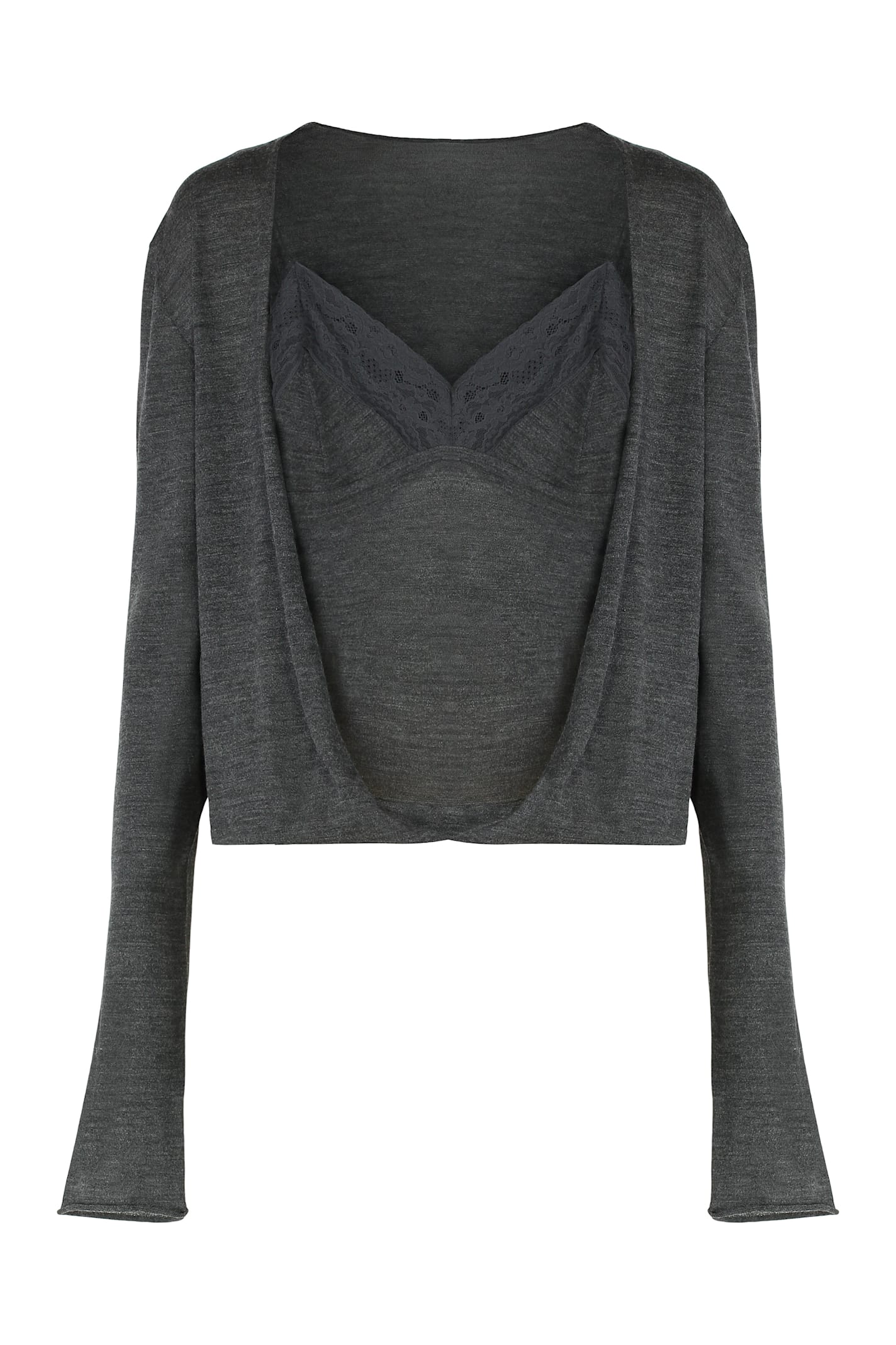 Alberta Ferretti Alberta Ferreti Virgin Wool Sweater In Gray