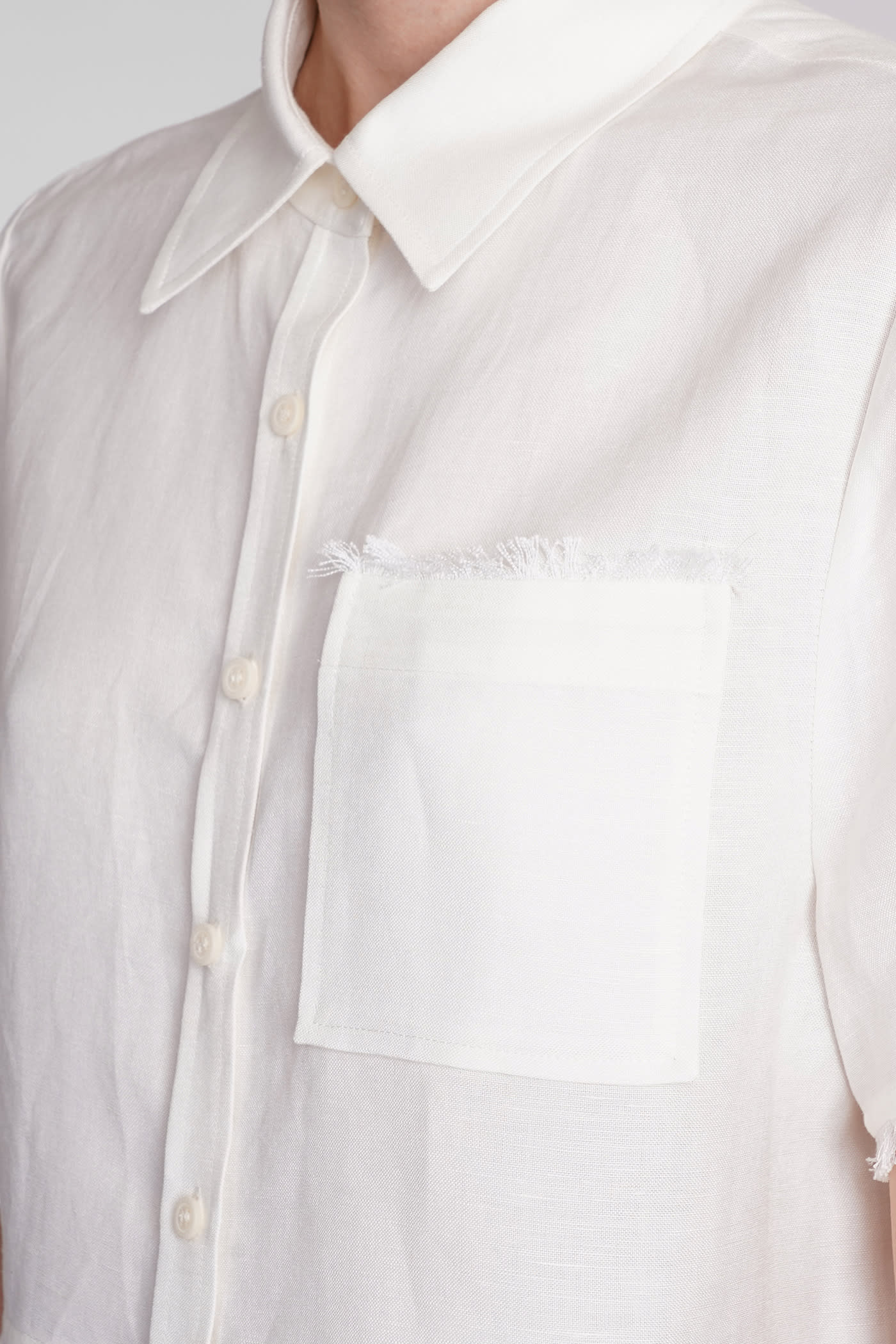 Shop Simkhai Solange Shirt In White Linen
