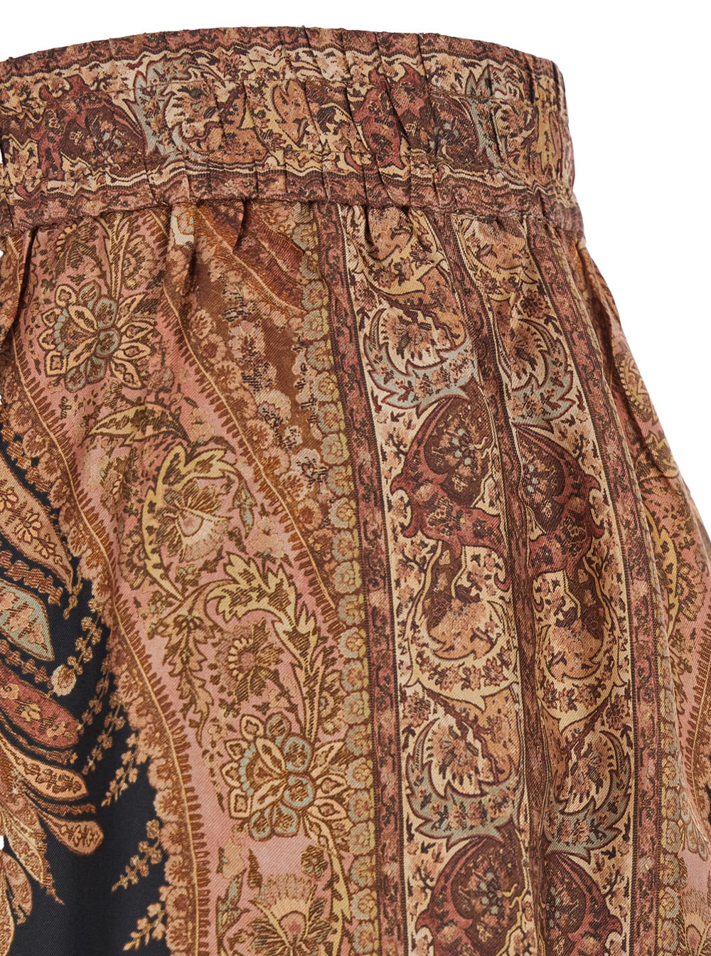 Zimmermann Multicolor Pants With Belt And All-over Paisley Motif In Silk Woman In Multi