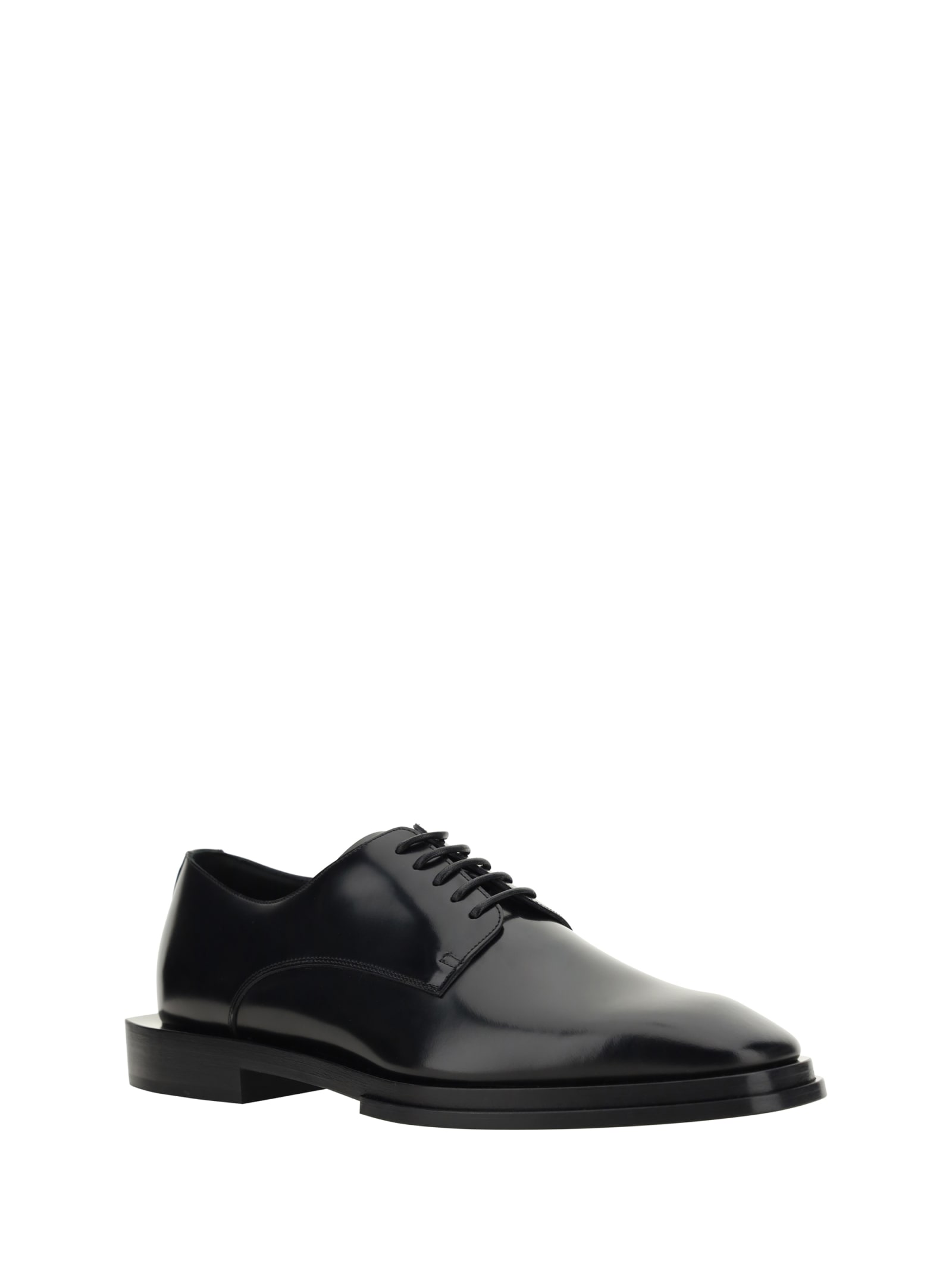 Shop Alexander Mcqueen Lace Up Shoes In Black/silver