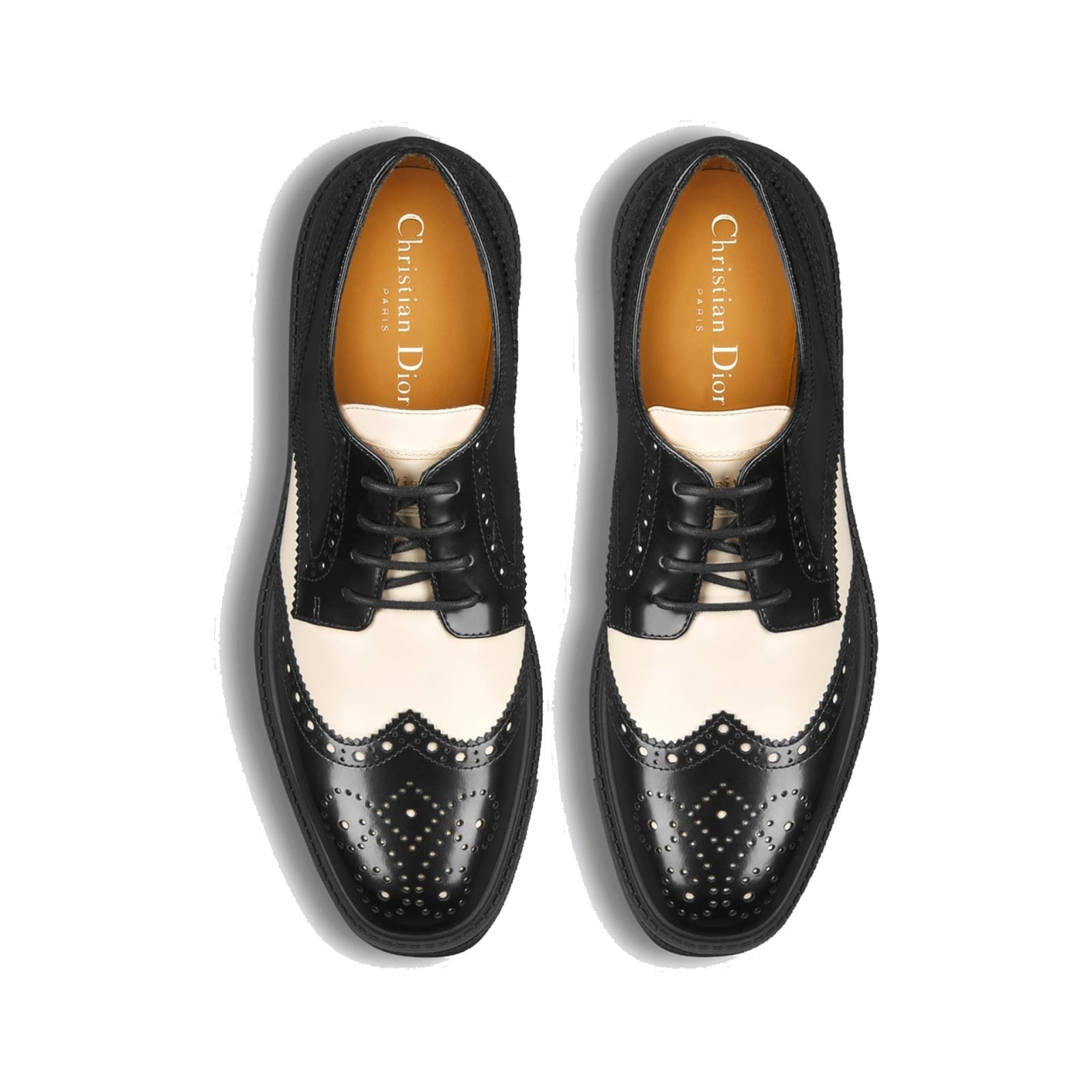 Shop Dior Leather Derbies In Black