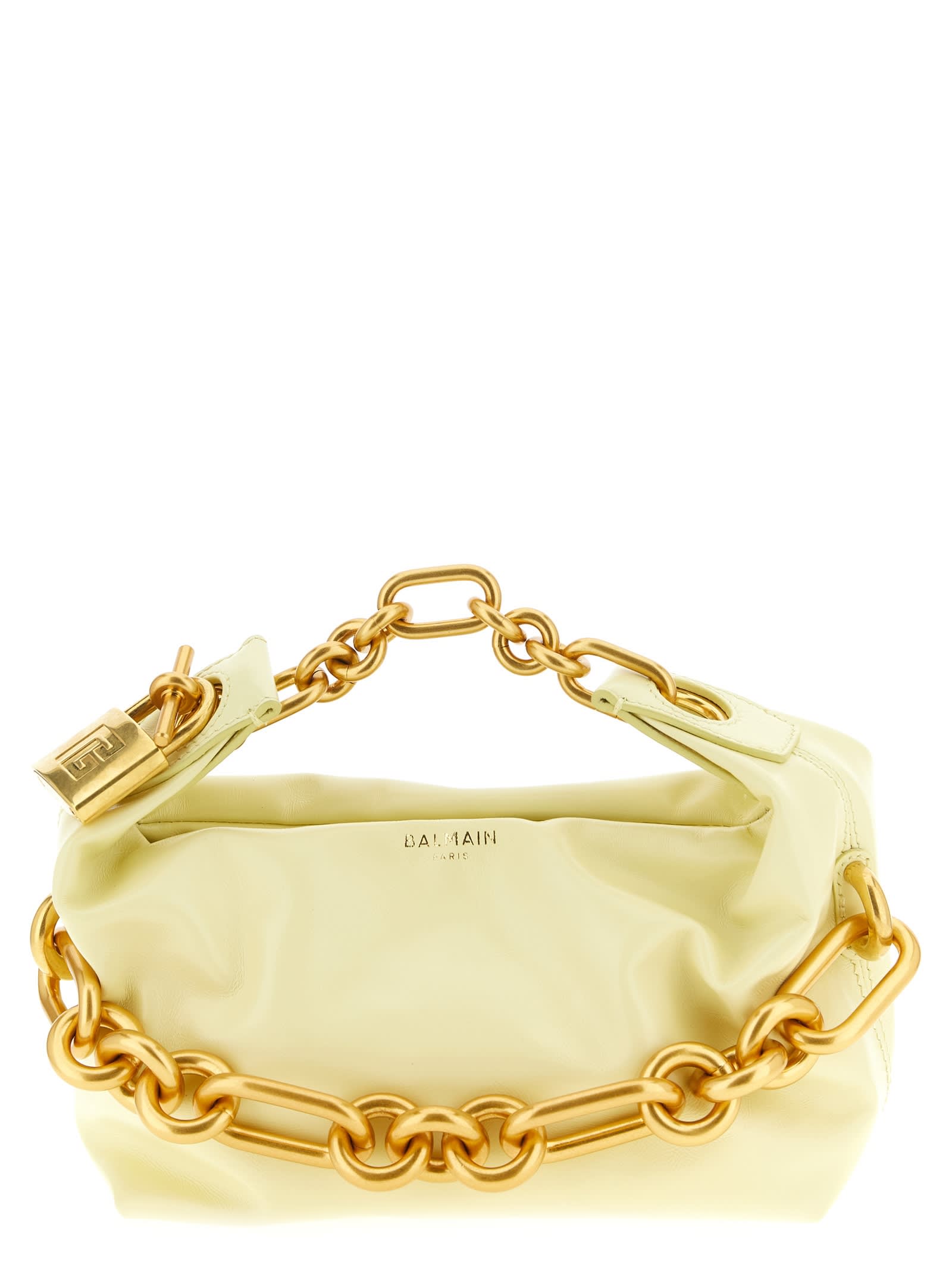 Balmain Sync Mini Handbag In Yellow