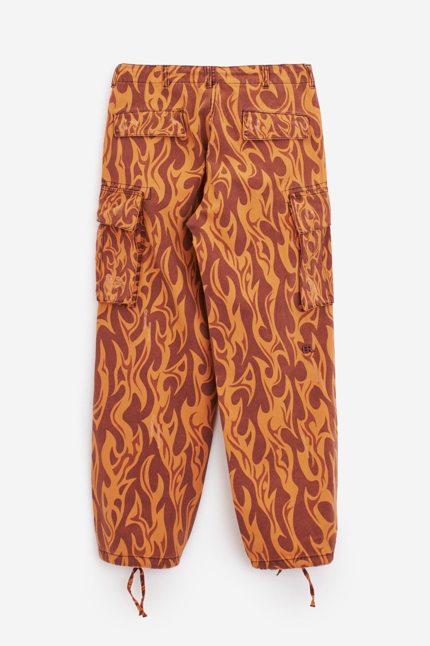 Shop Erl Printed Cargo Pants In Orange
