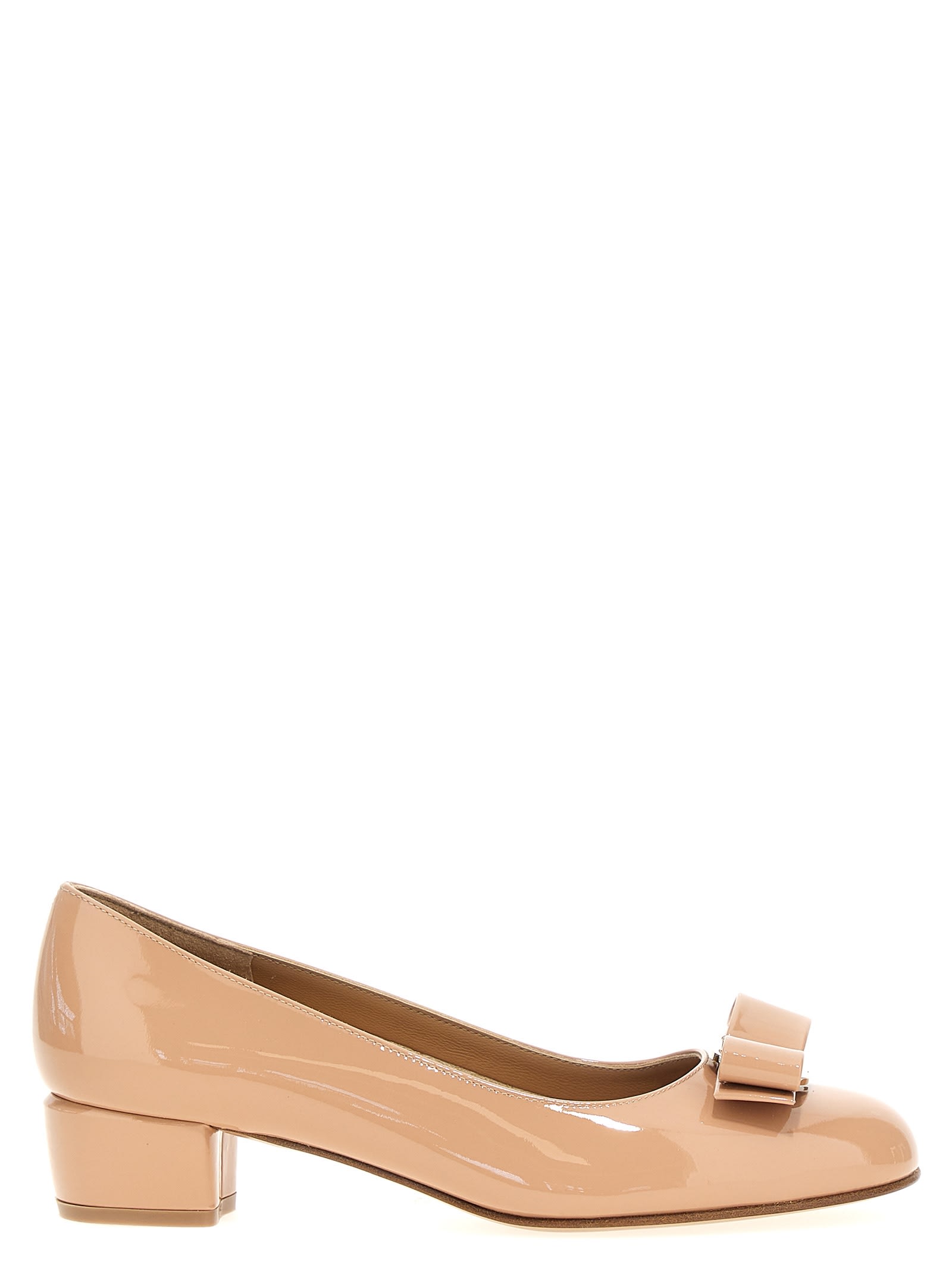 Shop Ferragamo Vara Pumps In Beige