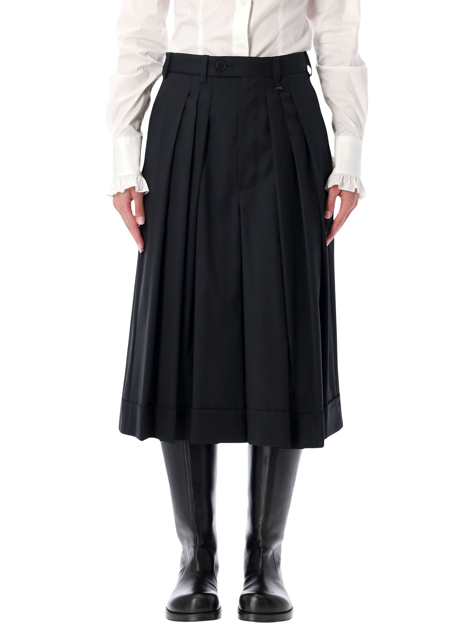 Vivienne Westwood Black Wool Culotte Pants In Black