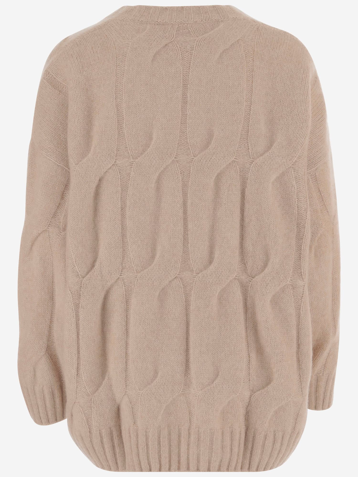 Allude Cashmere And Silk Cable Knit Sweater In Neutral