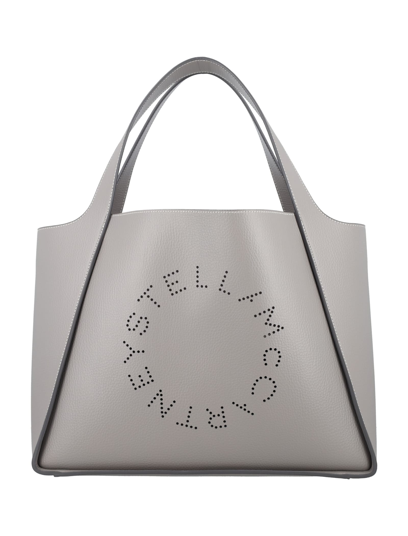 Shop Stella Mccartney Logo Grainy Alter Mat Tote Bag In Smoke