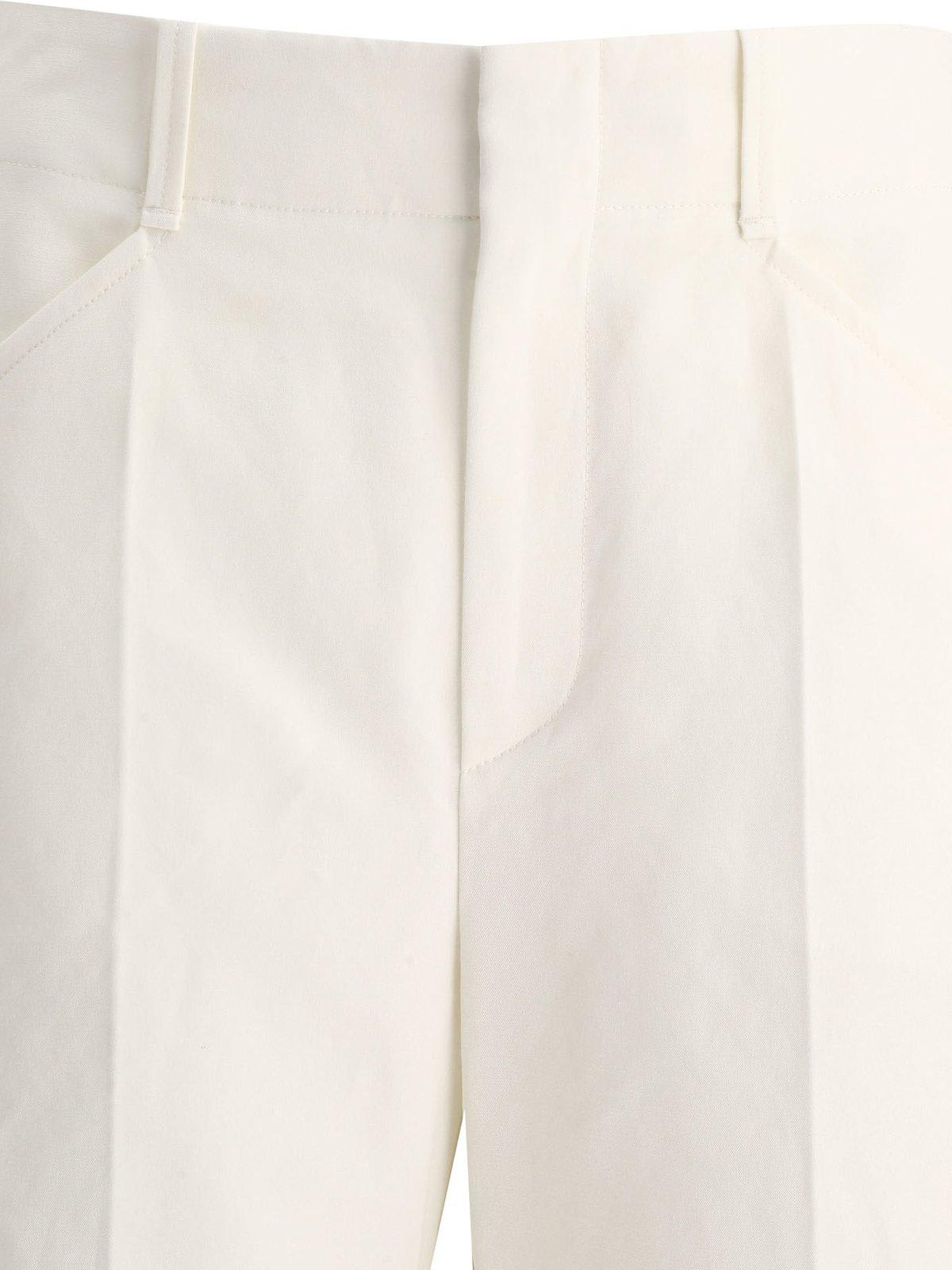 Shop Chloé High-waisted Wide Leg Trousers In Iconic Milk
