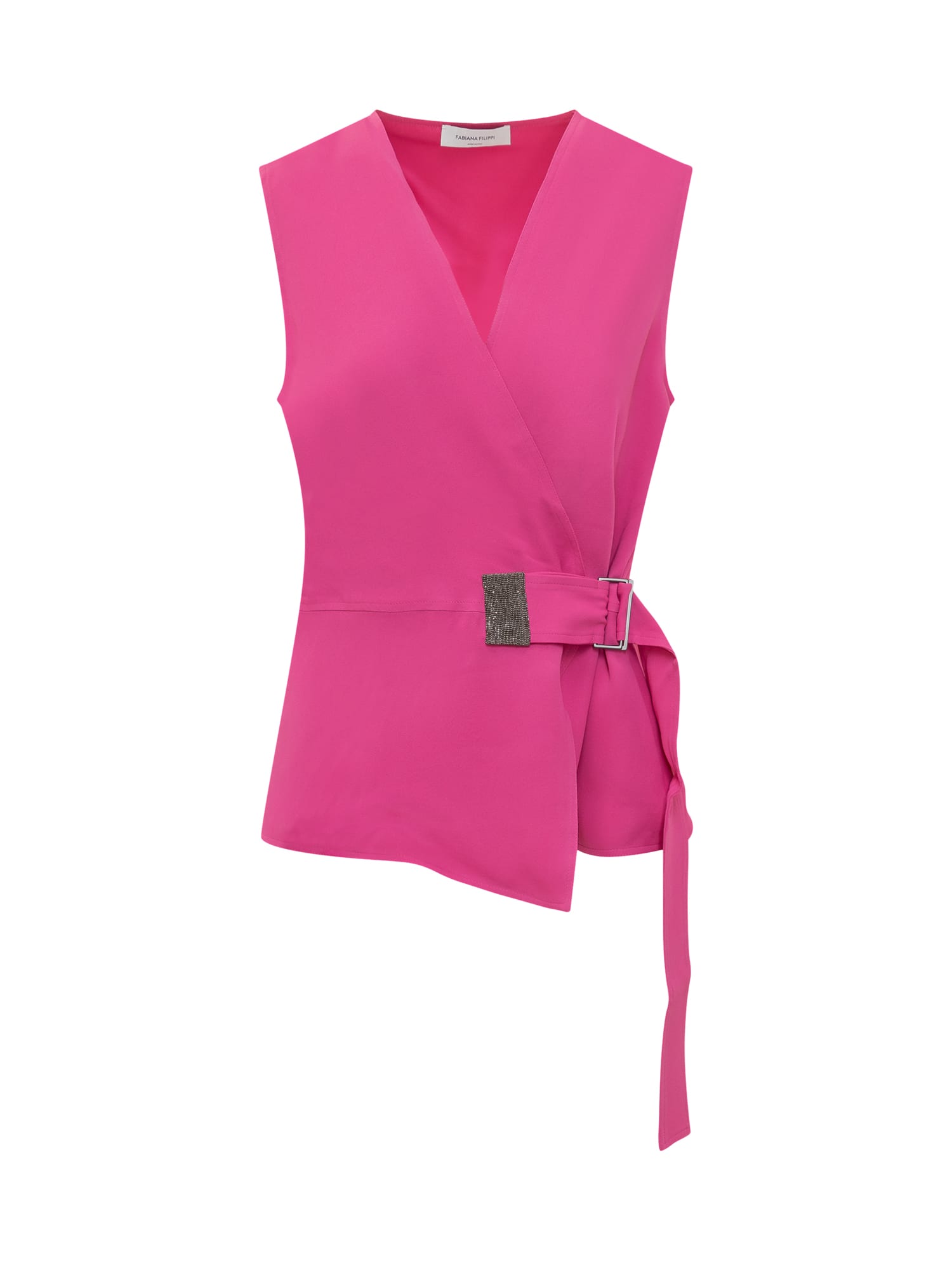 Shop Fabiana Filippi Top With Detail In Fucsia