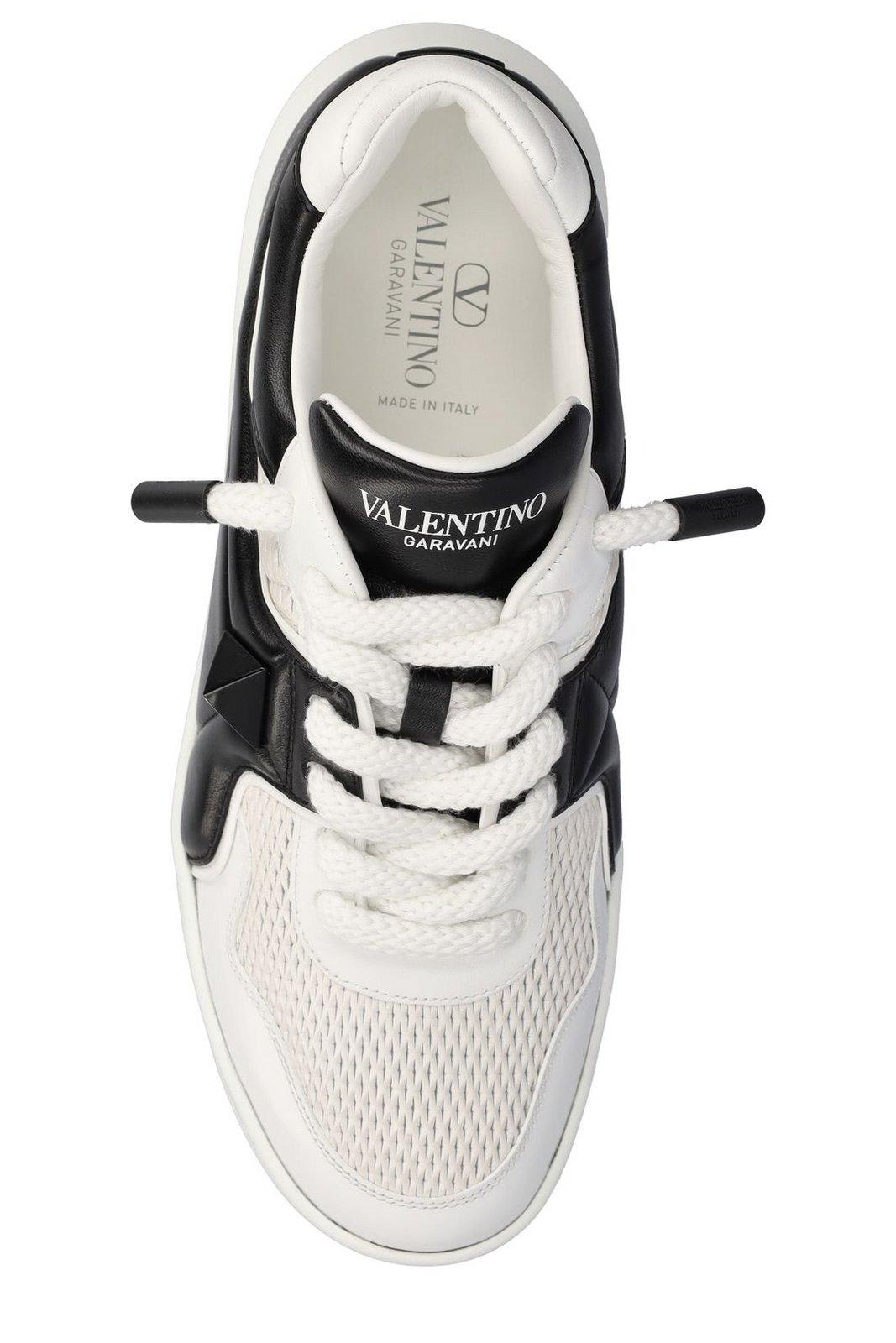 Shop Valentino Low-top Lace-up Sneakers In White