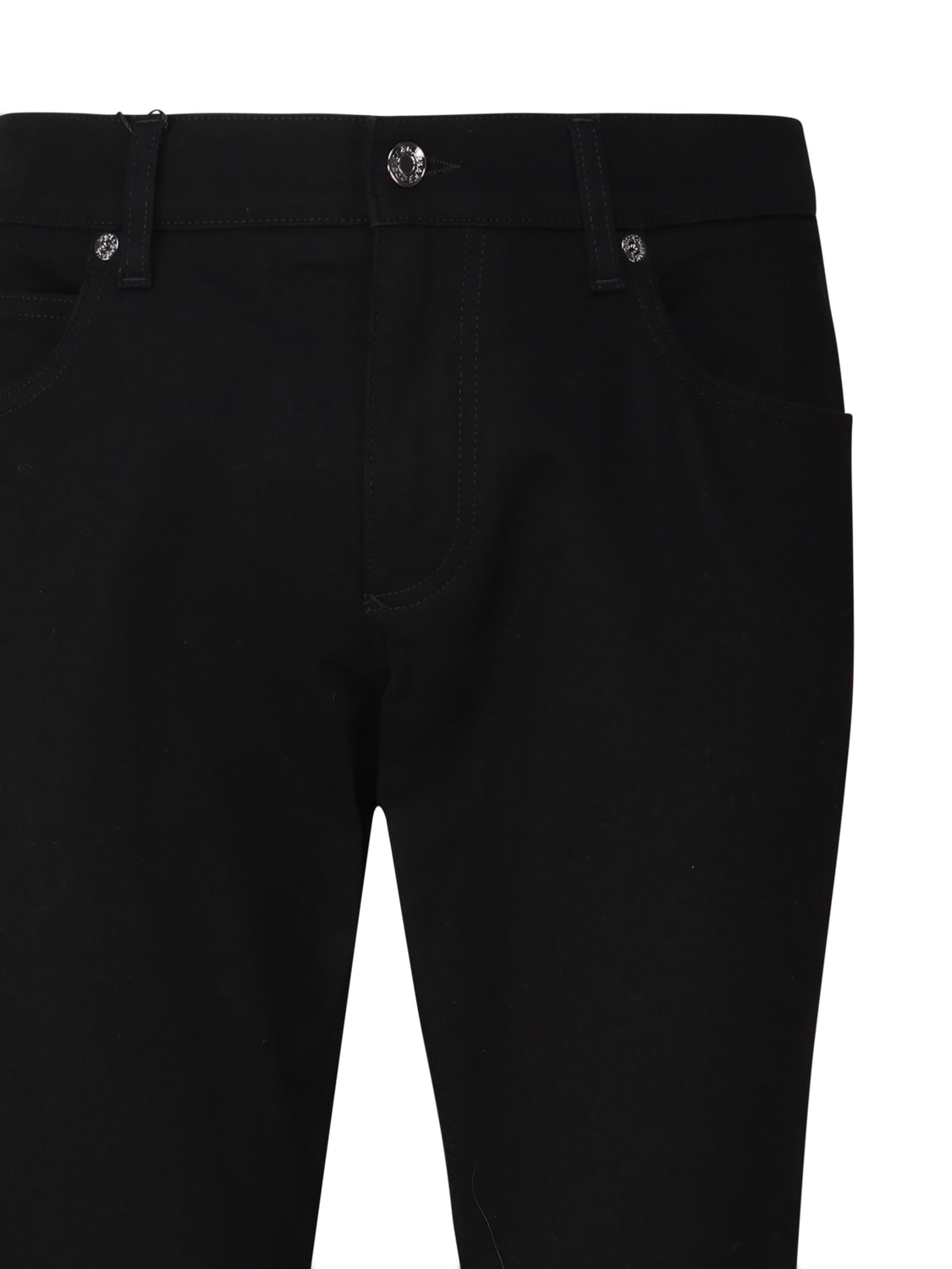 Shop Dolce & Gabbana Slim Five-pocket Model Jeans In Washed Black Stretch Denim