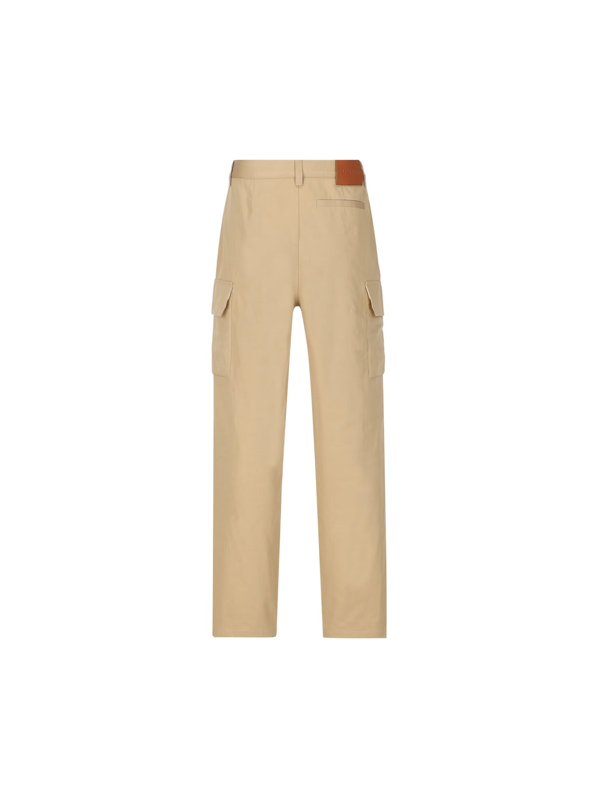 Shop Loewe Straight-leg Cargo Trousers In Sand