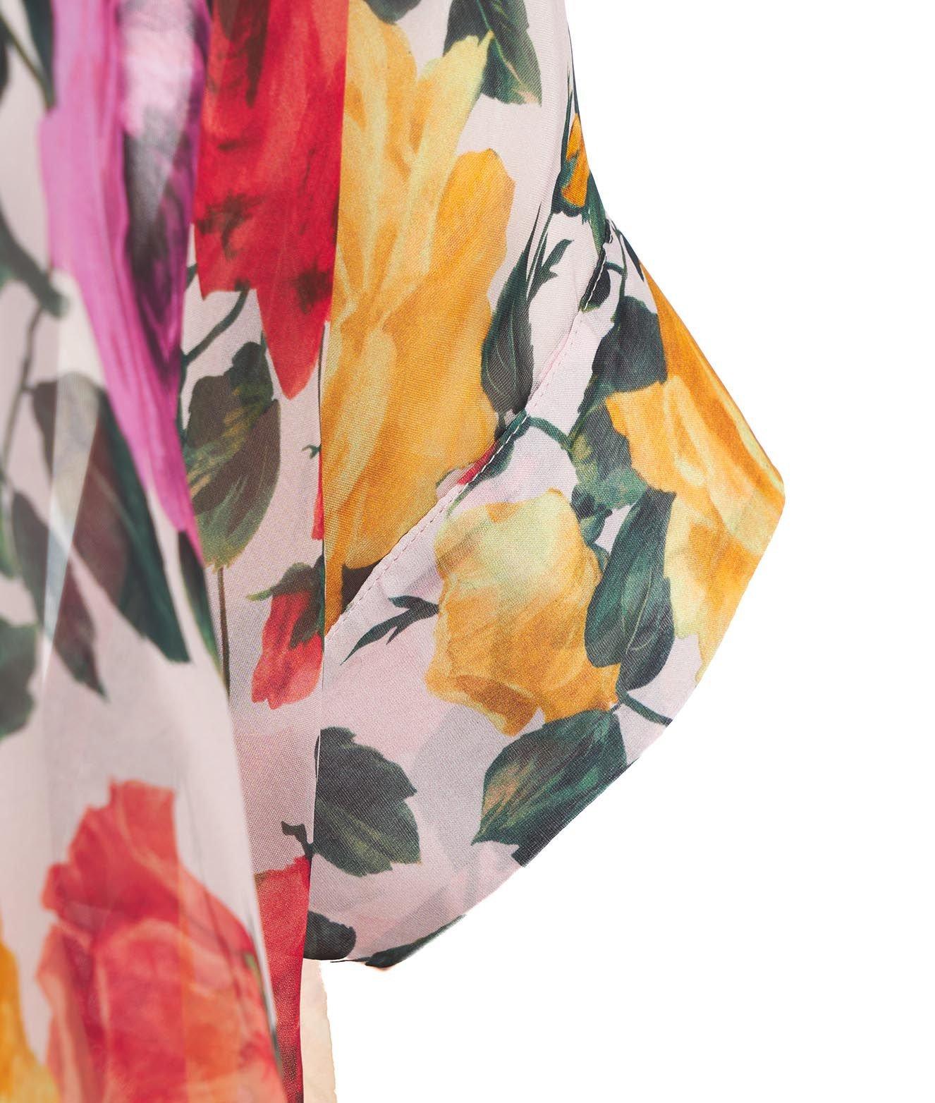 Shop Blugirl Pattern-printed Mock Neck Chiffon Blouse In Multicolore