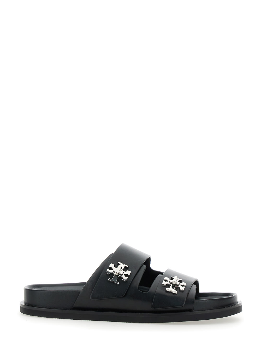 Black Leather Slippers