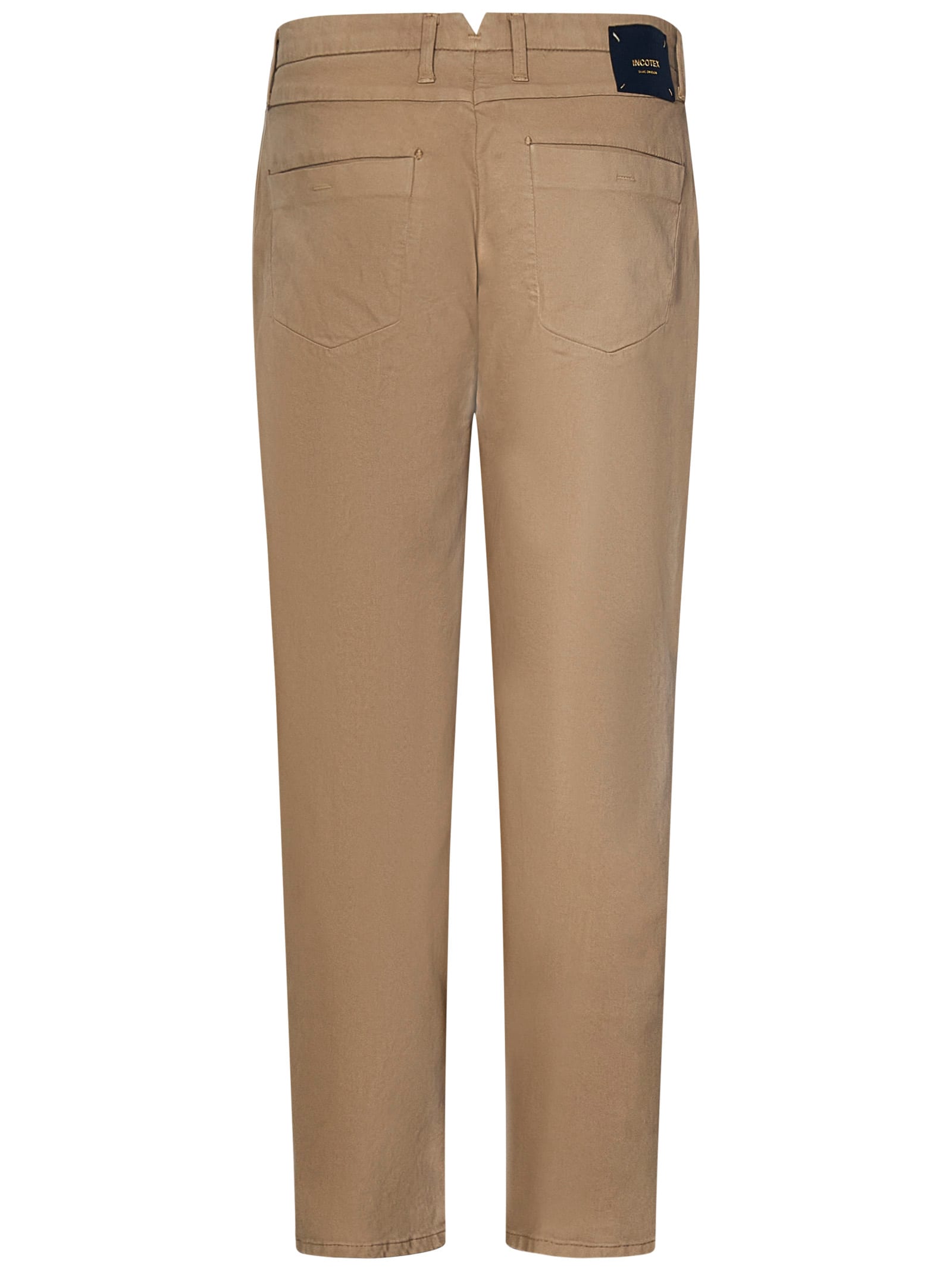 Shop Incotex Trousers In Beige