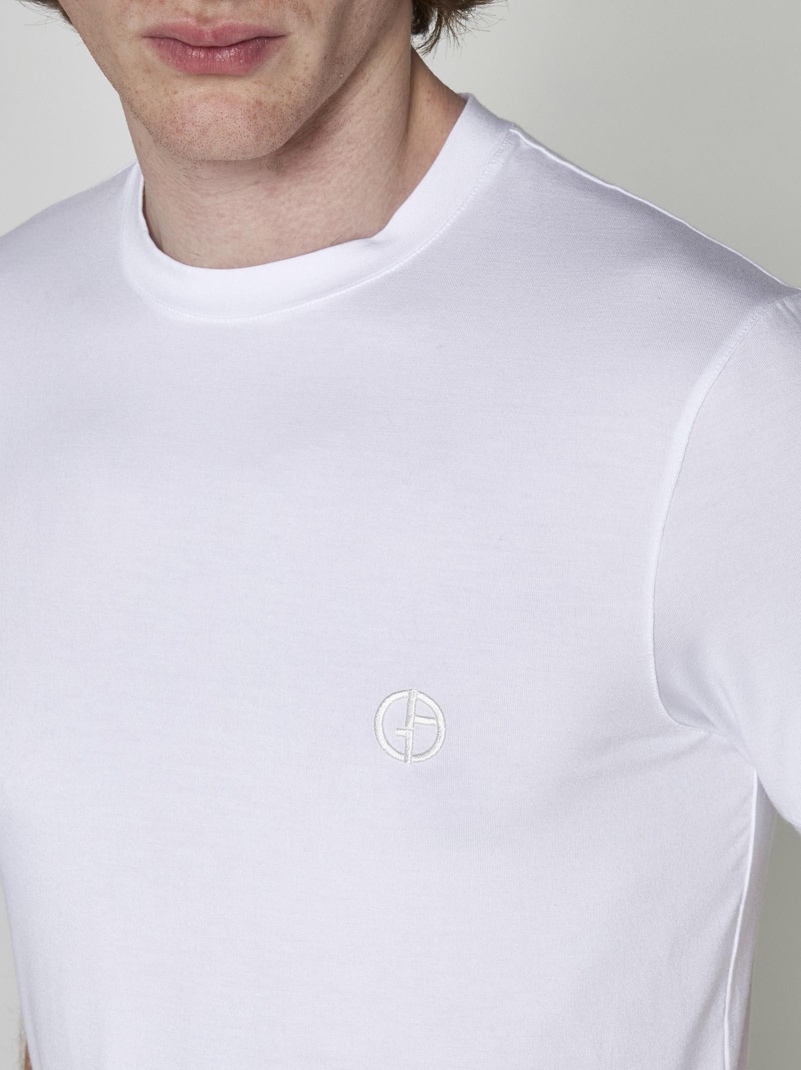 Shop Giorgio Armani Monogram Viscose T-shirt In Bianco