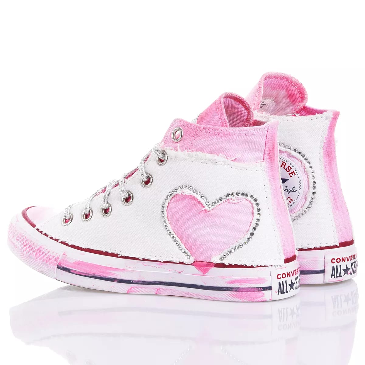 Shop Mimanera Converse Denim Pink Heart Custom