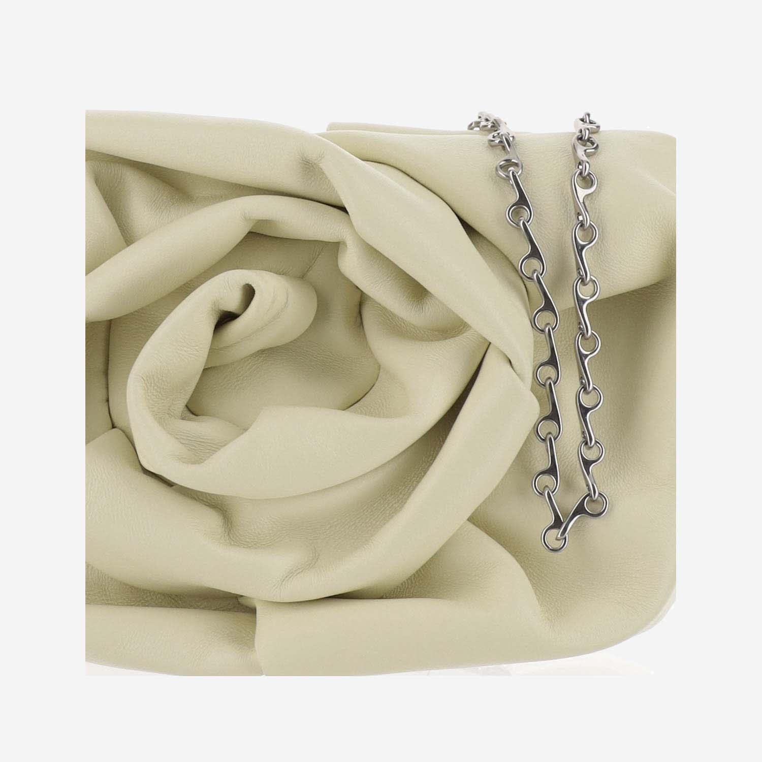 Shop Burberry Rose Clutch Bag With Chain In Ivory