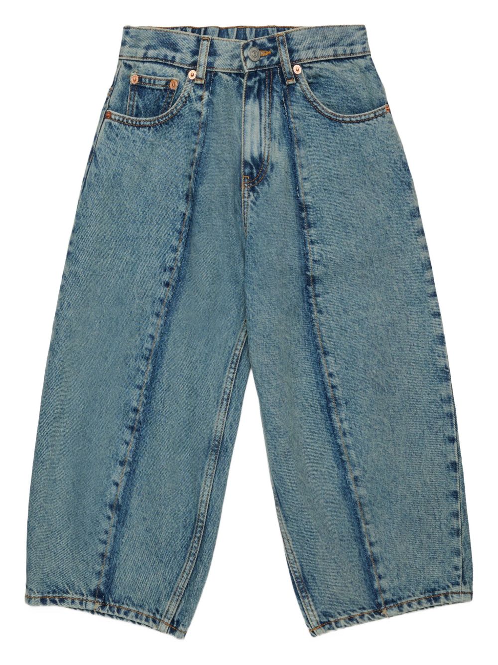 Mm6 Maison Margiela Kids Wide-leg Jeans In Blue