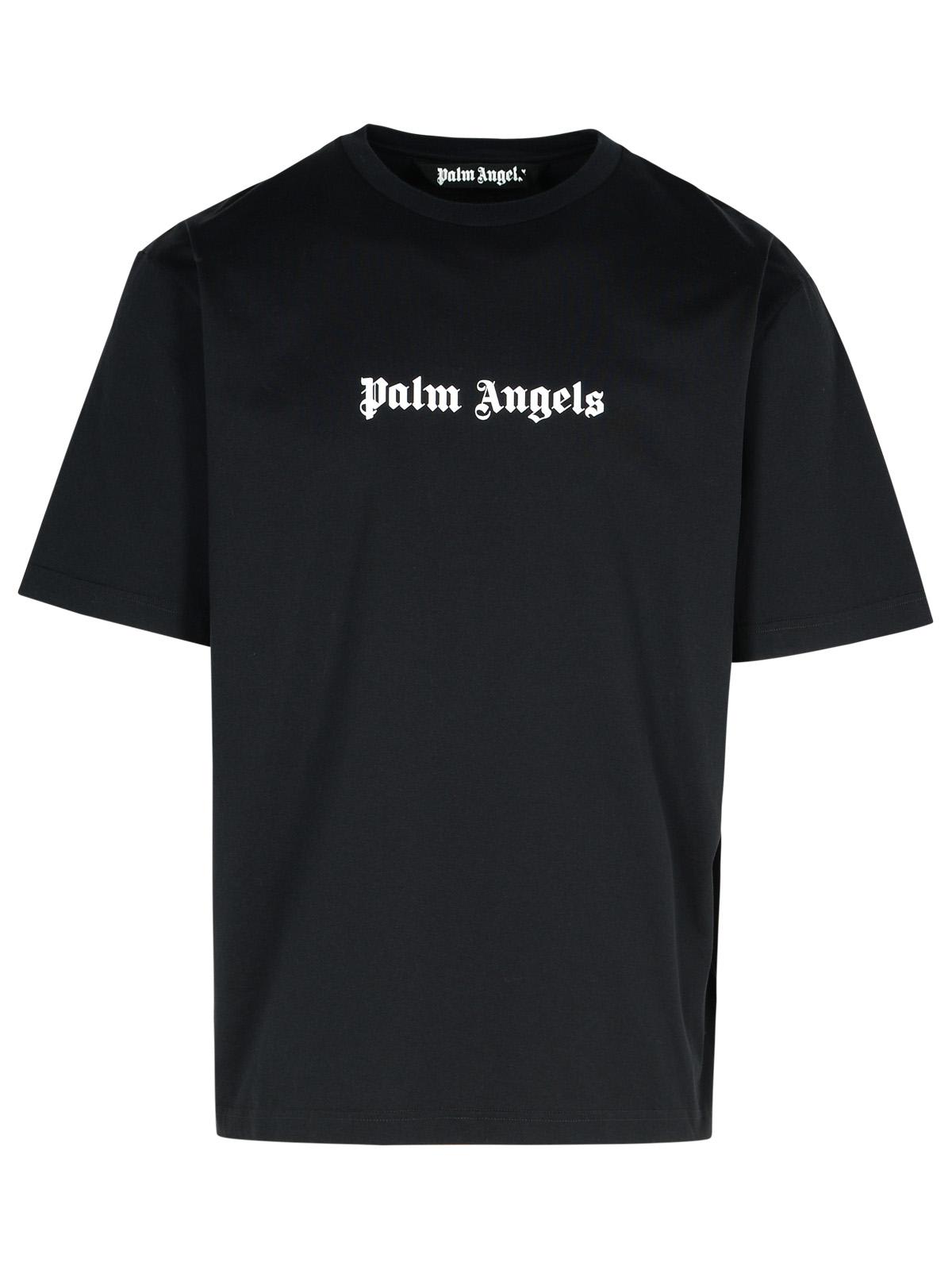 Shop Palm Angels Black Cotton T-shirt