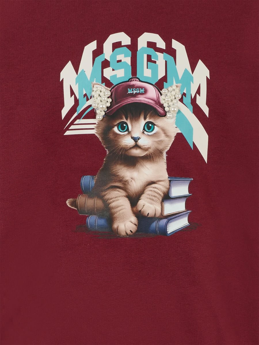 Msgm Jersey With Logo In Red