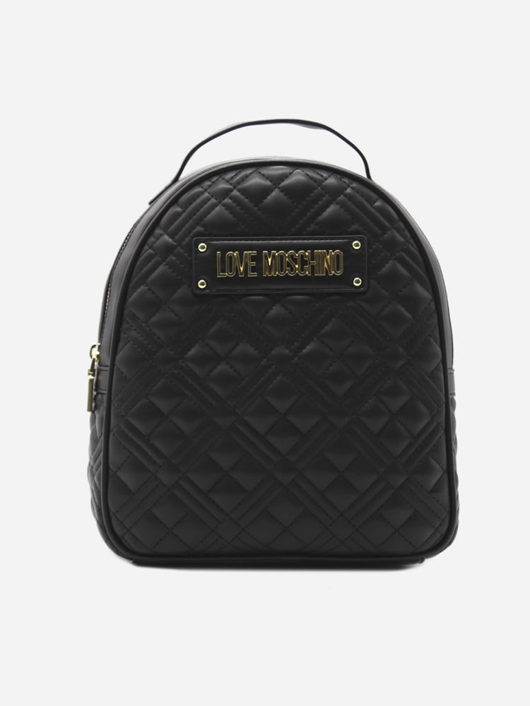 Love Moschino Quilted-effect Backpack With Logo Lettering