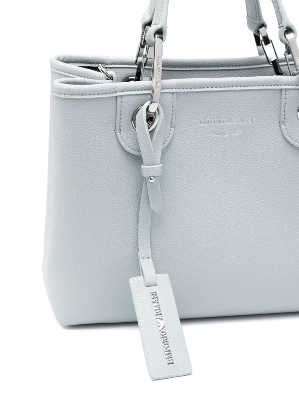 Shop Emporio Armani Shopping Bag In Poudre Storm