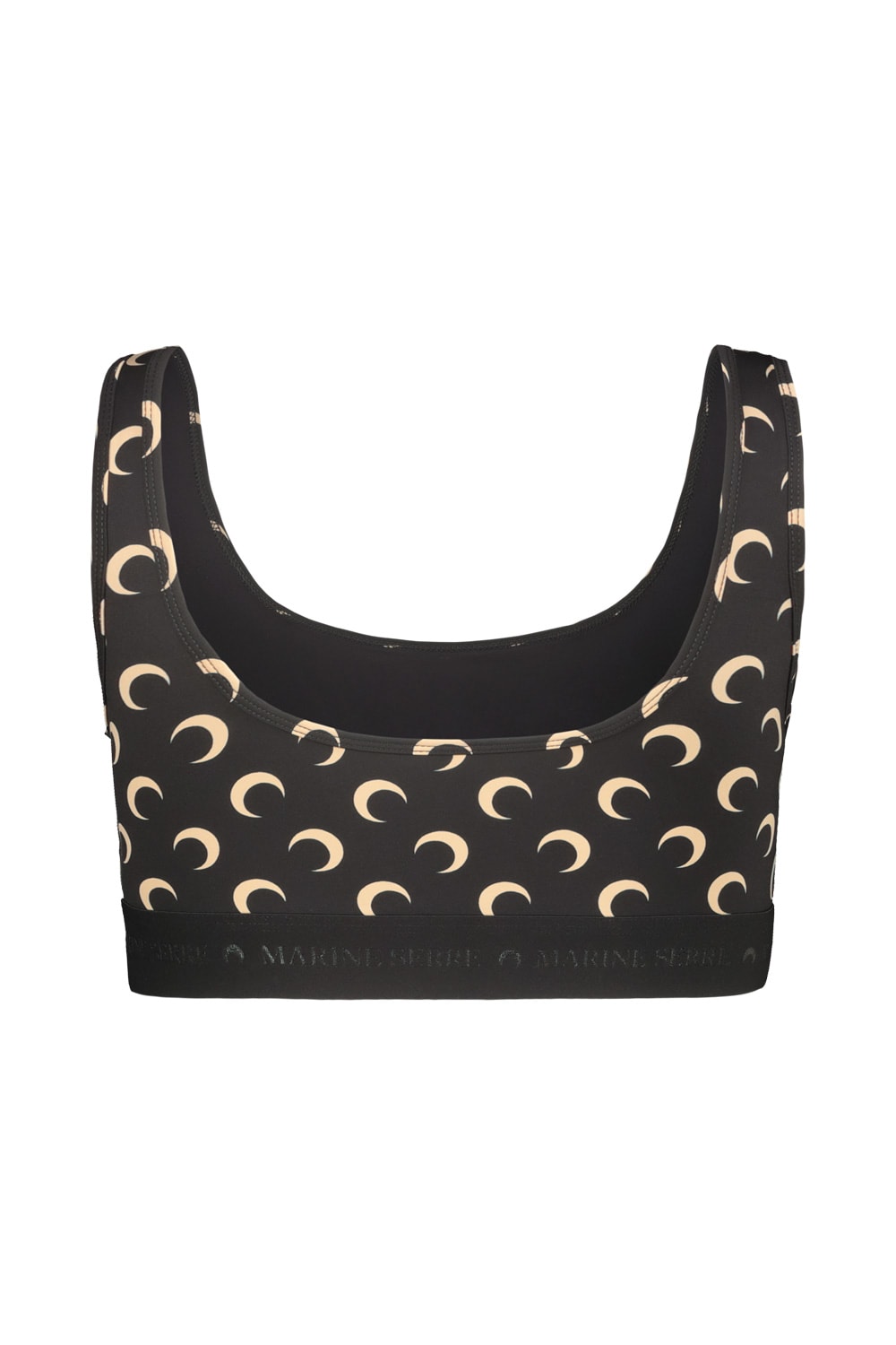 Marine Serre Moon Printed Jersey Sport Bra In Green