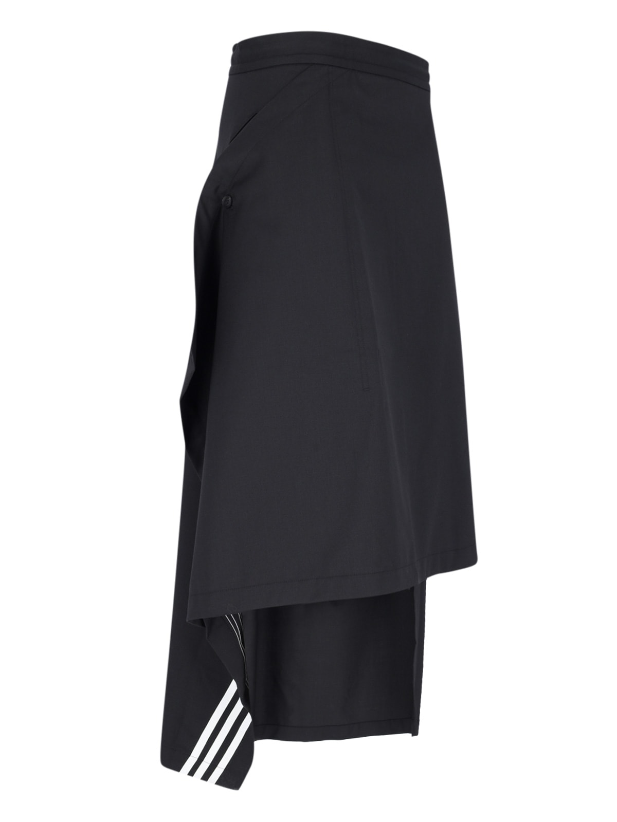 Shop Y-3 Asymmetrical Skirt In Black