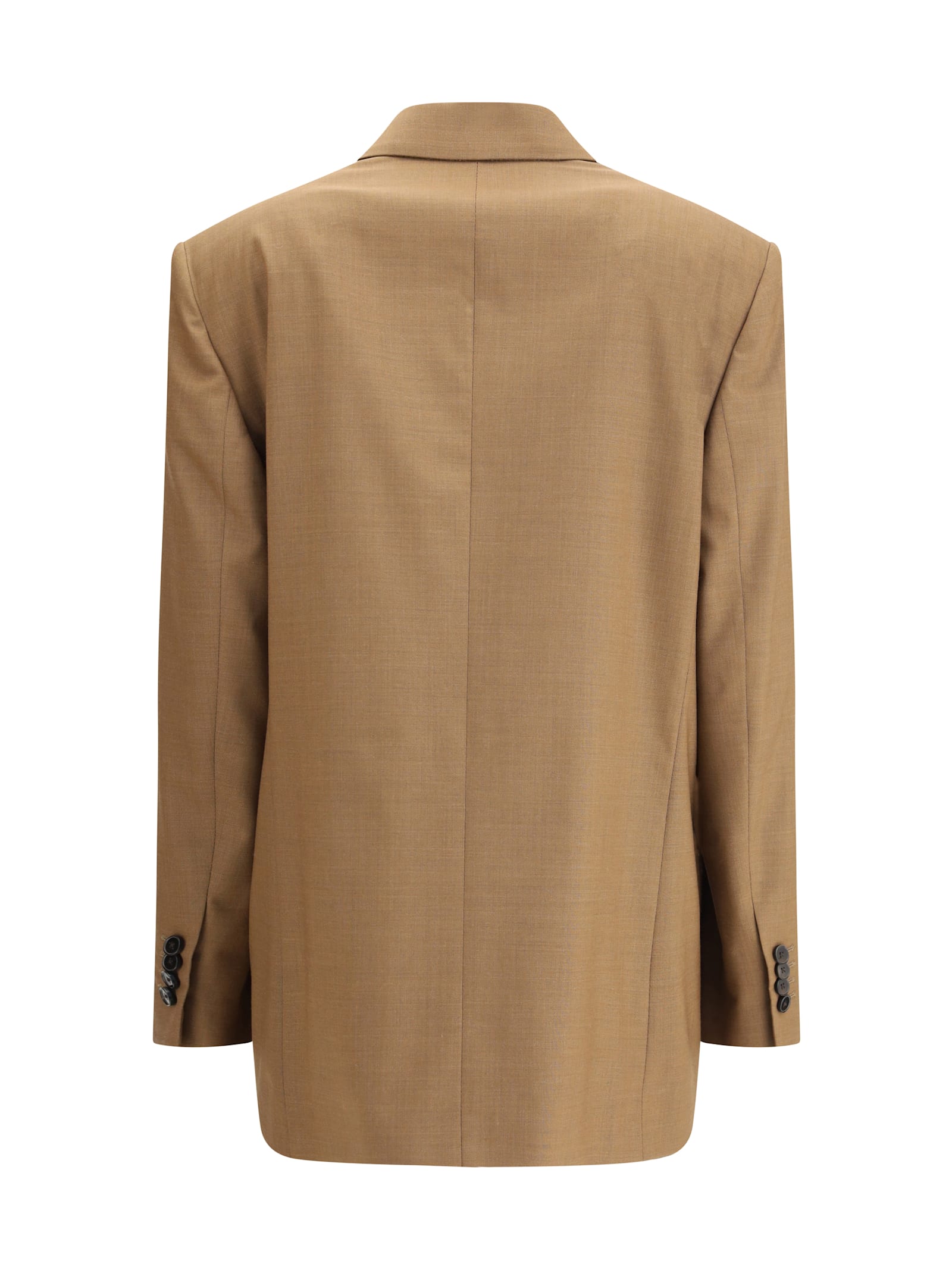 Lardini Double-breasted Jacket In Pure Virgin Wool In Brown