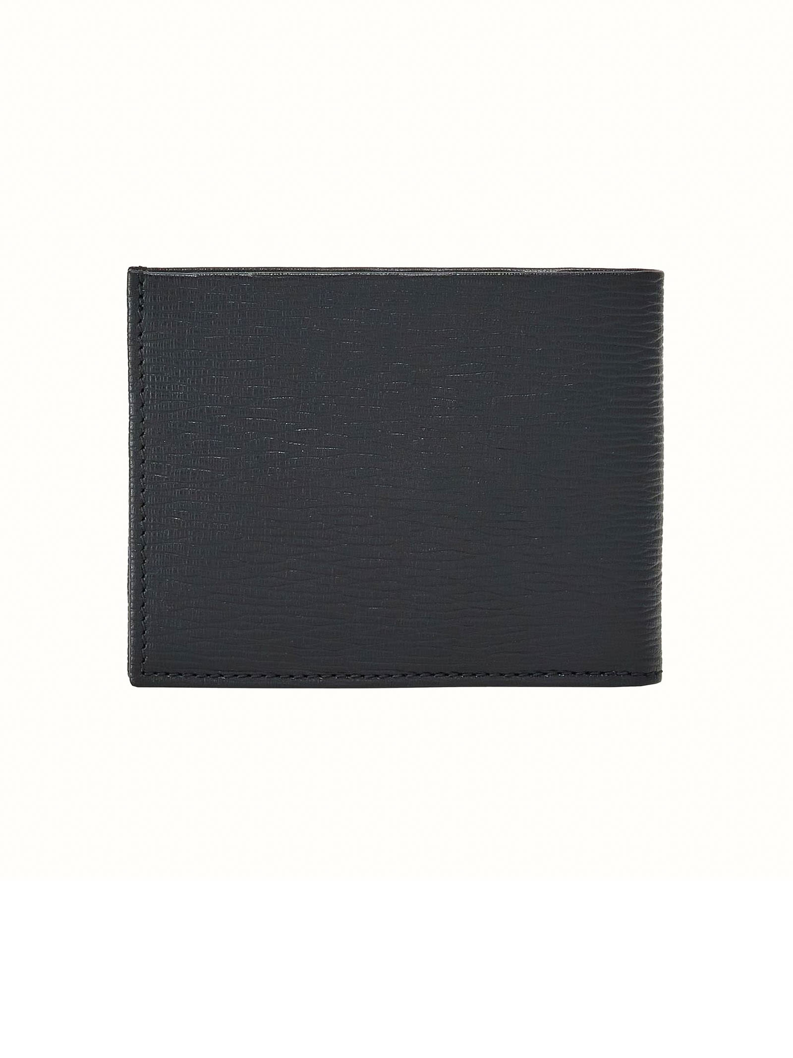 Shop Ferragamo Black Soft Hammered Calfskin Wallet