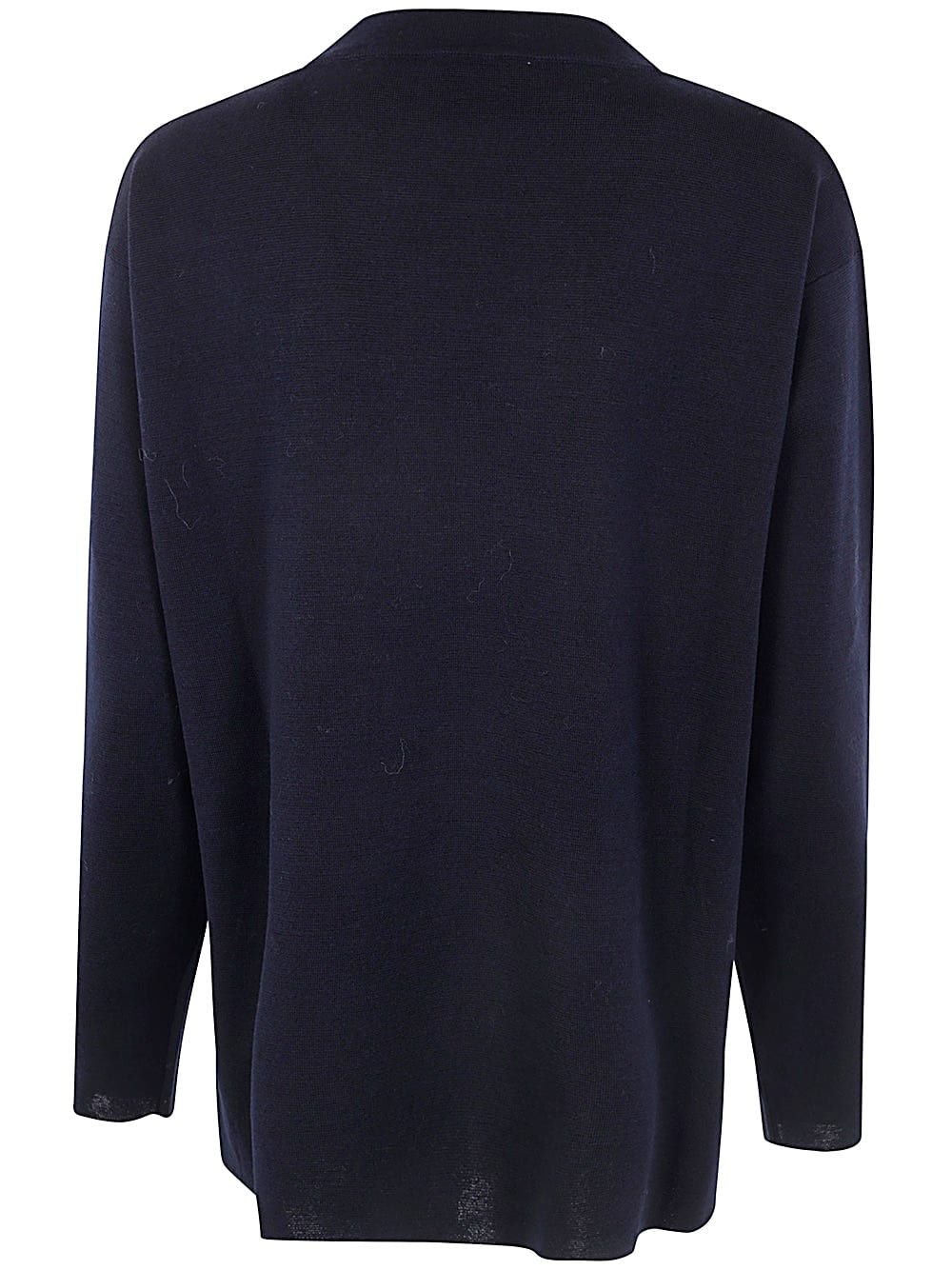 Shop Nuur Long Sleeves Round Neck Sweater In Navy