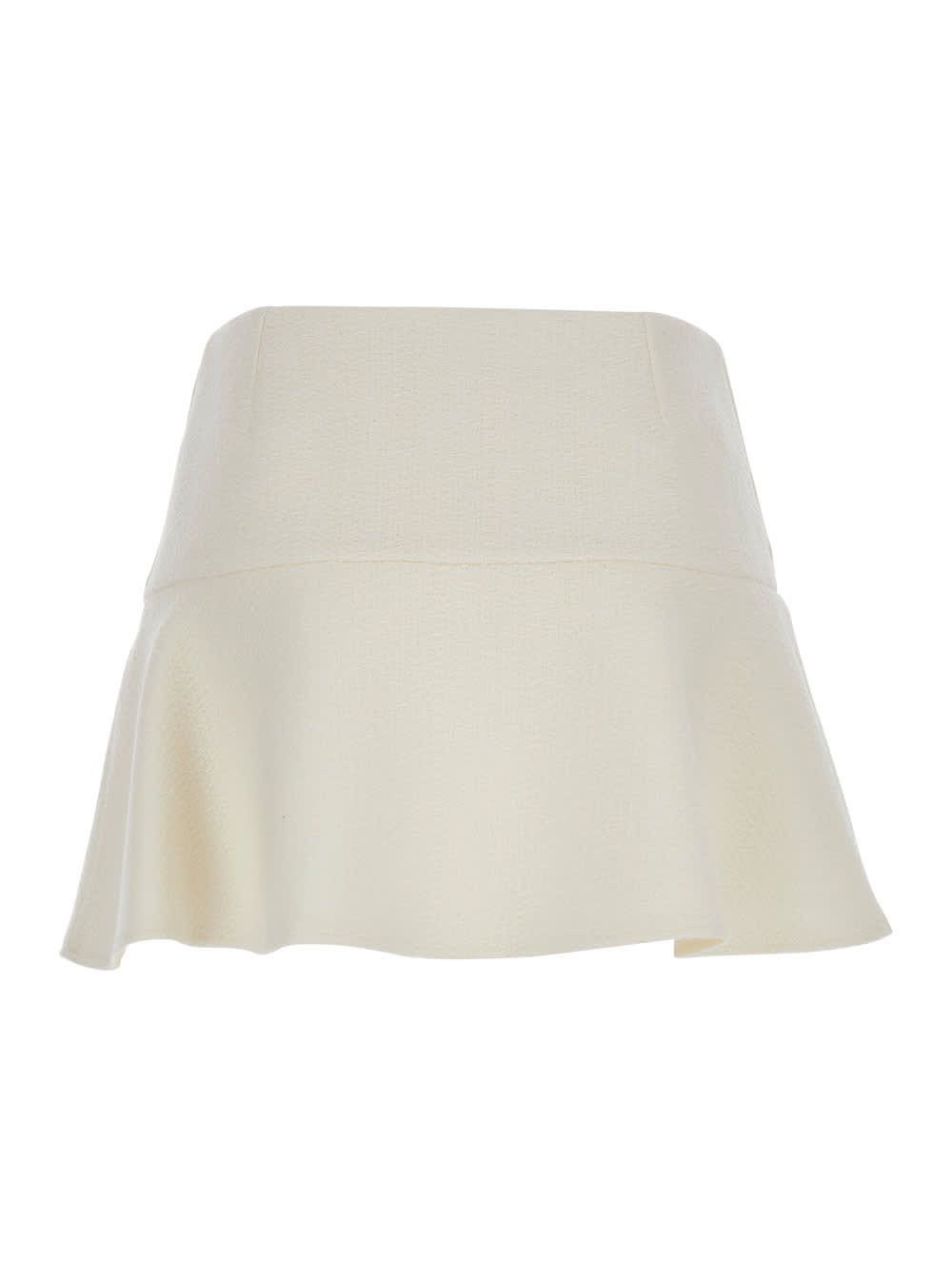 Gucci White Skirt With Hidden Side Closure In Wool Boucle Woman In White