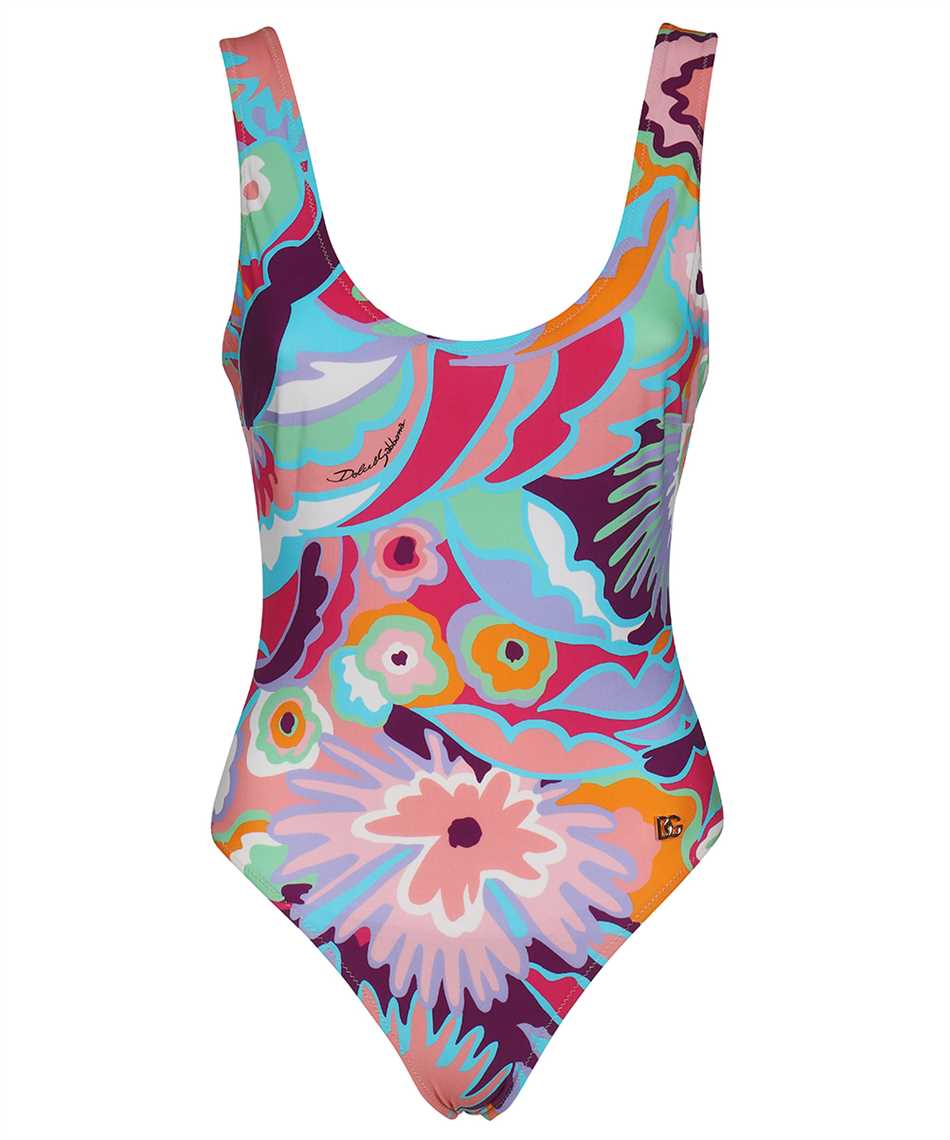 Shop Dolce & Gabbana Printed One-piece Swimsuit In Multicolor