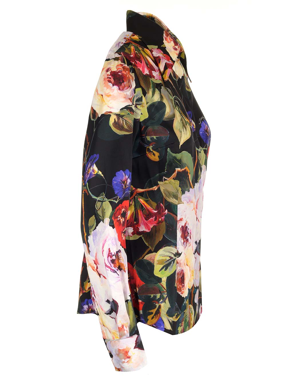 Shop Dolce & Gabbana Printed Silk Shirt In Roseto Fdo Nero