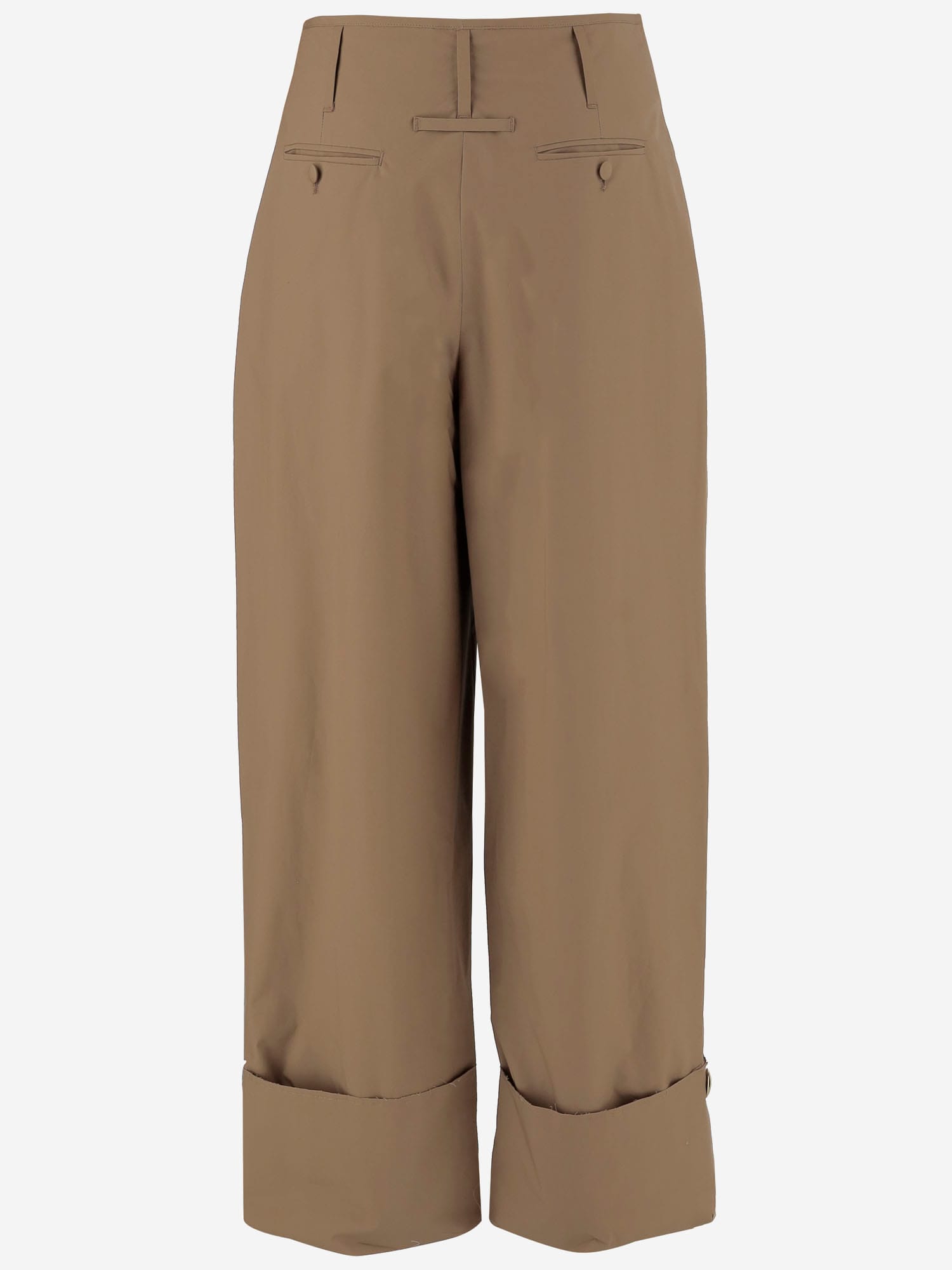 Darkpark Tailored Pleated Cuff Pant In Brown