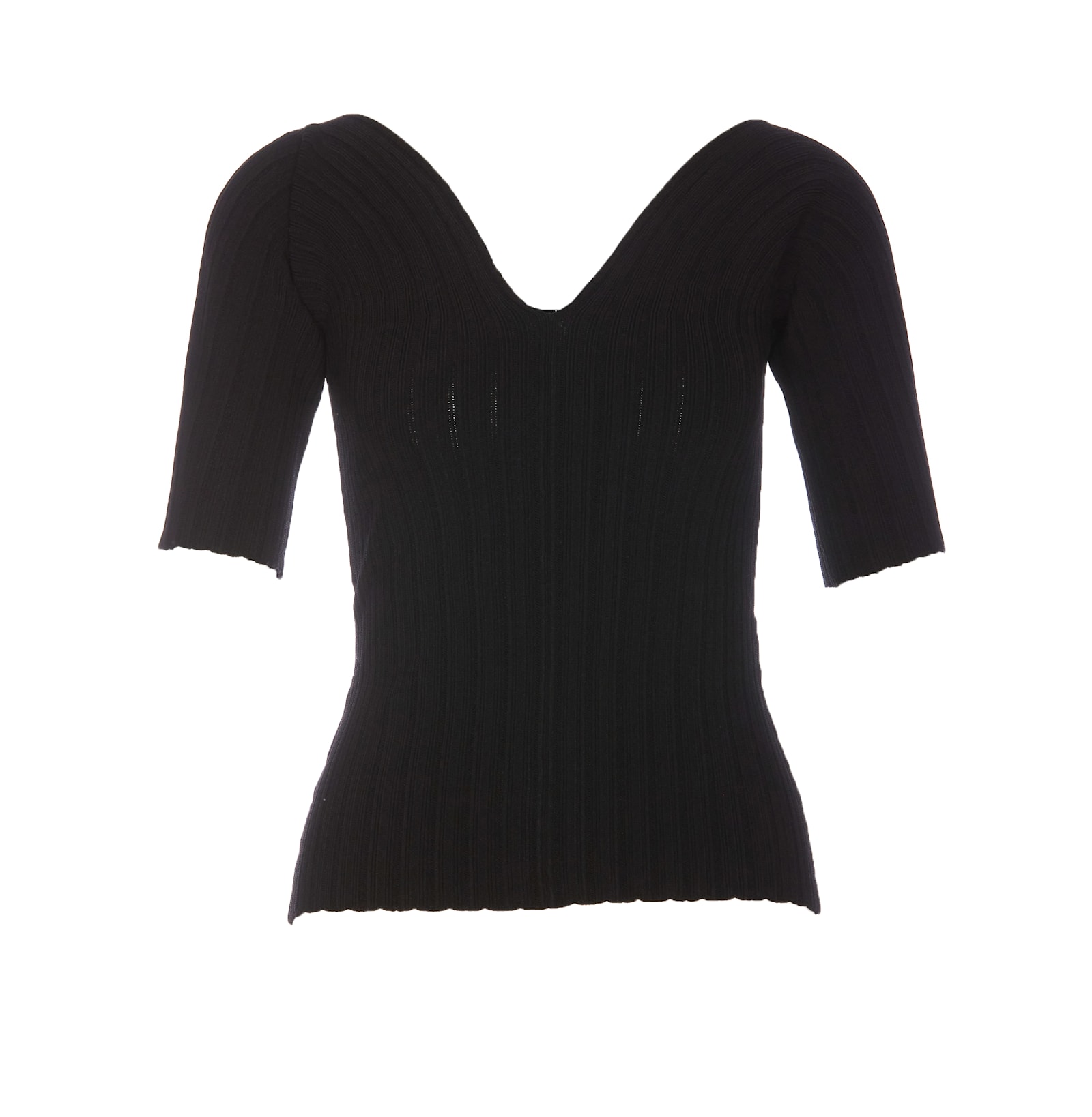 Shop Victoria Beckham V-neck Top In Black