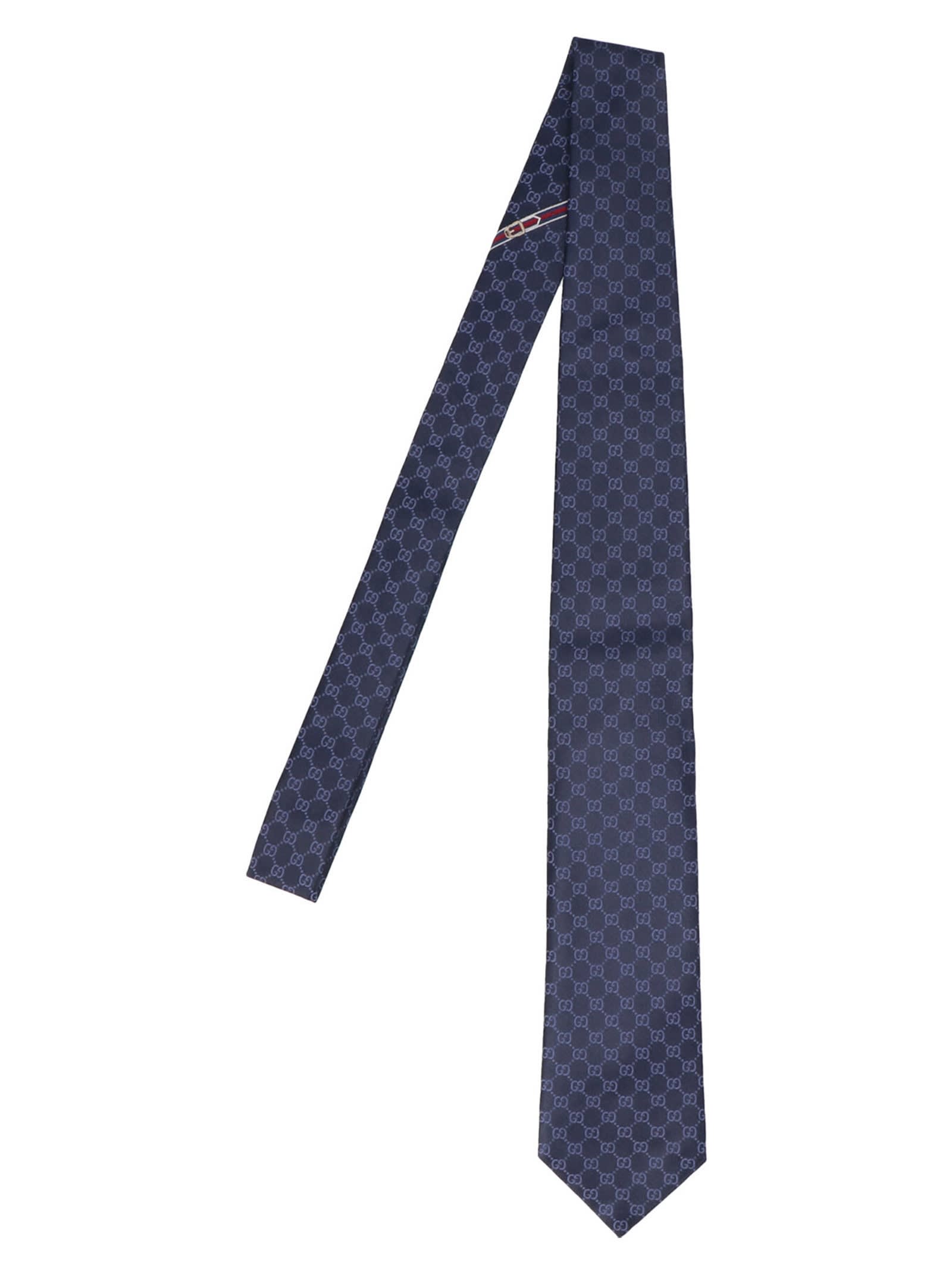 Gucci Double G Tie In Blue