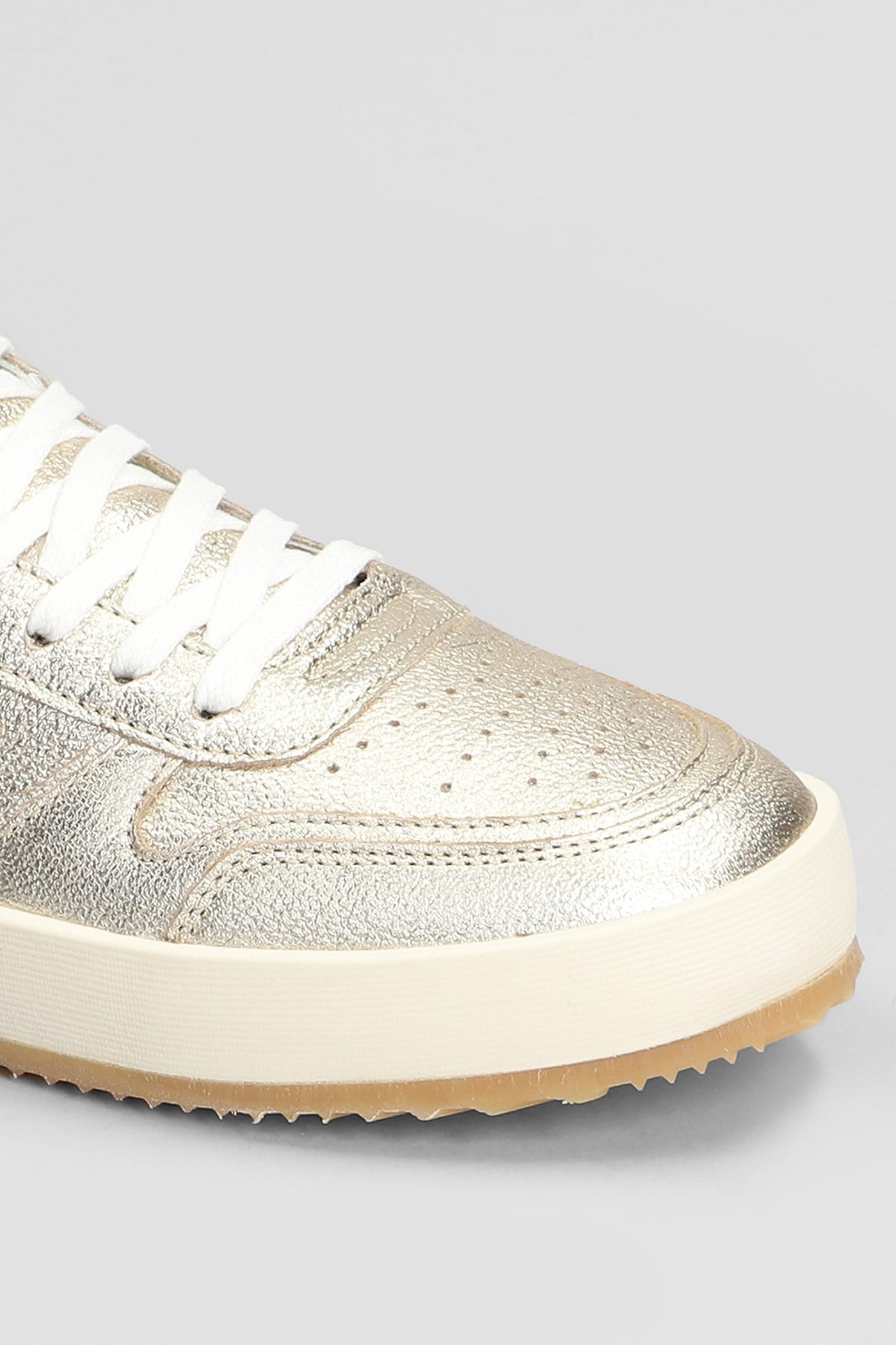 Shop Philippe Model Nice Low Sneakers In Gold Leather