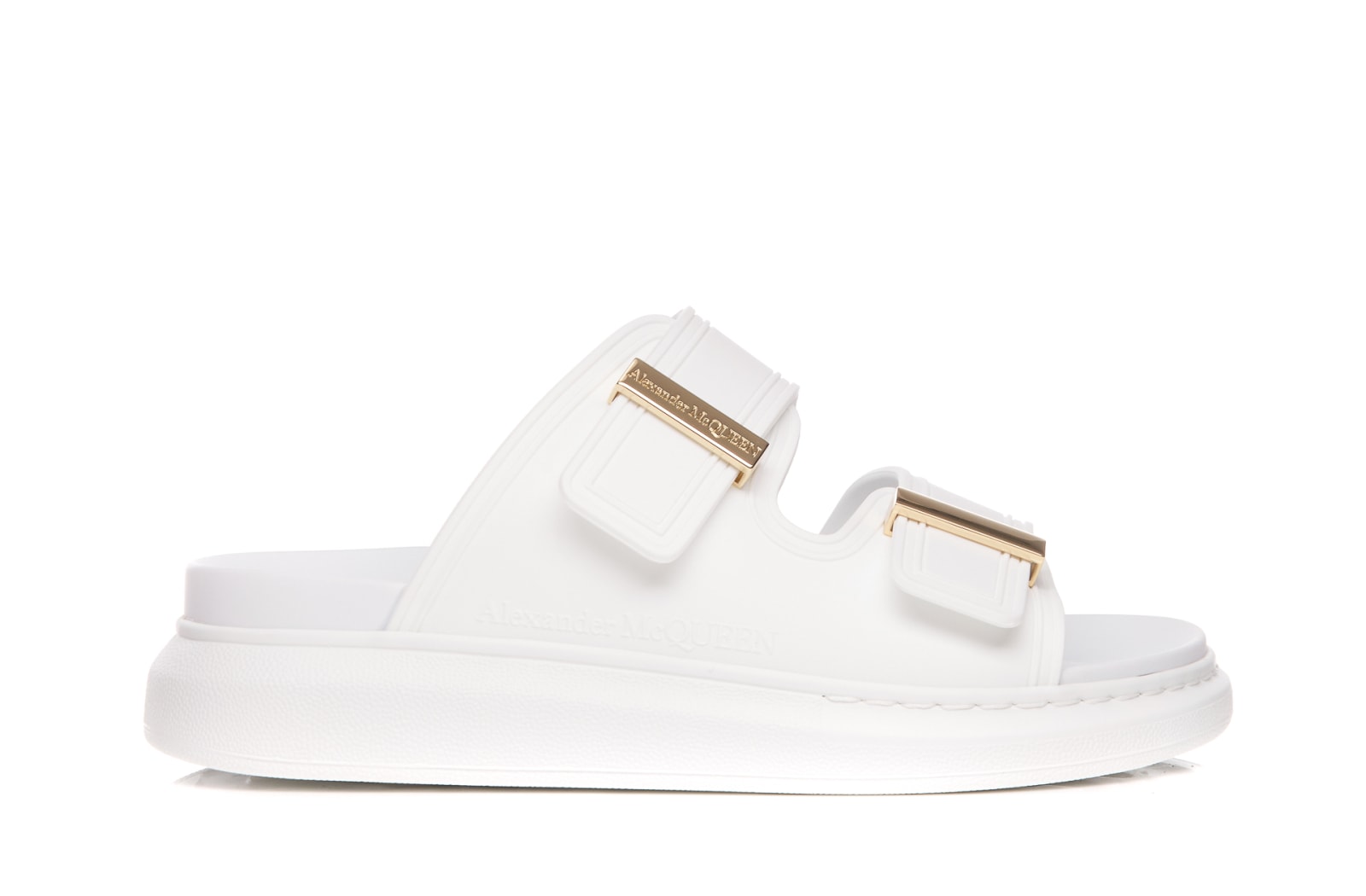 Shop Alexander Mcqueen Oversize Hybrid Sandals In White