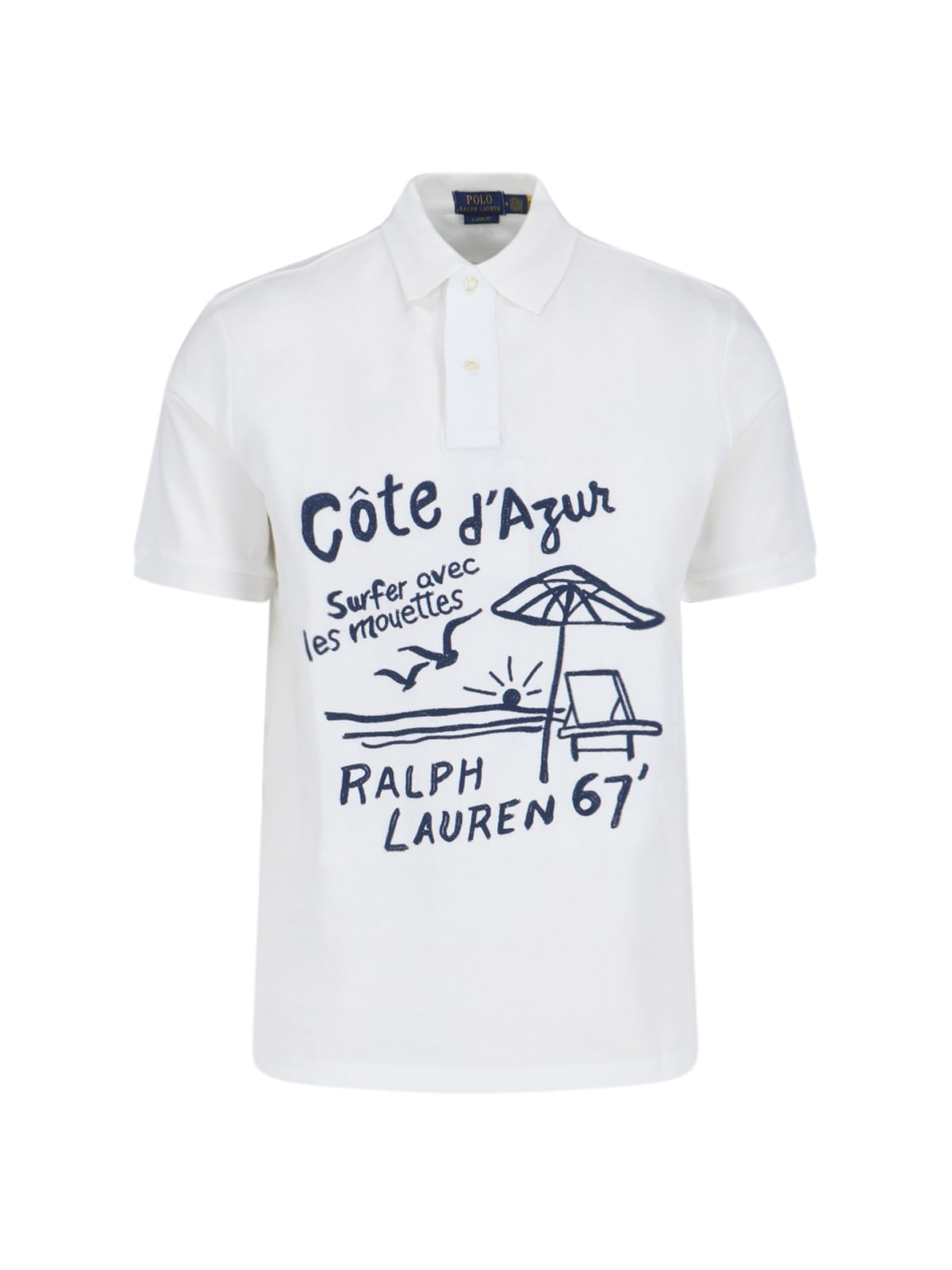 Polo Ralph Lauren Embroidered Polo Shirt  In White