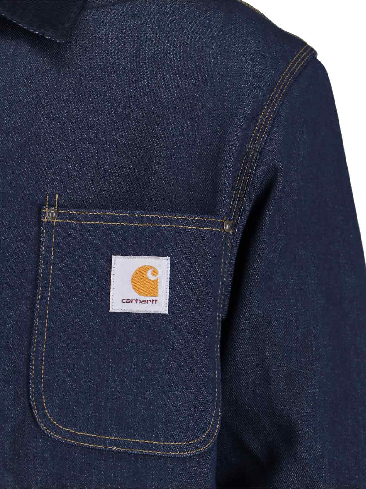 Carhartt Casual Jacket With Long Sleeves And Pockets In Blue