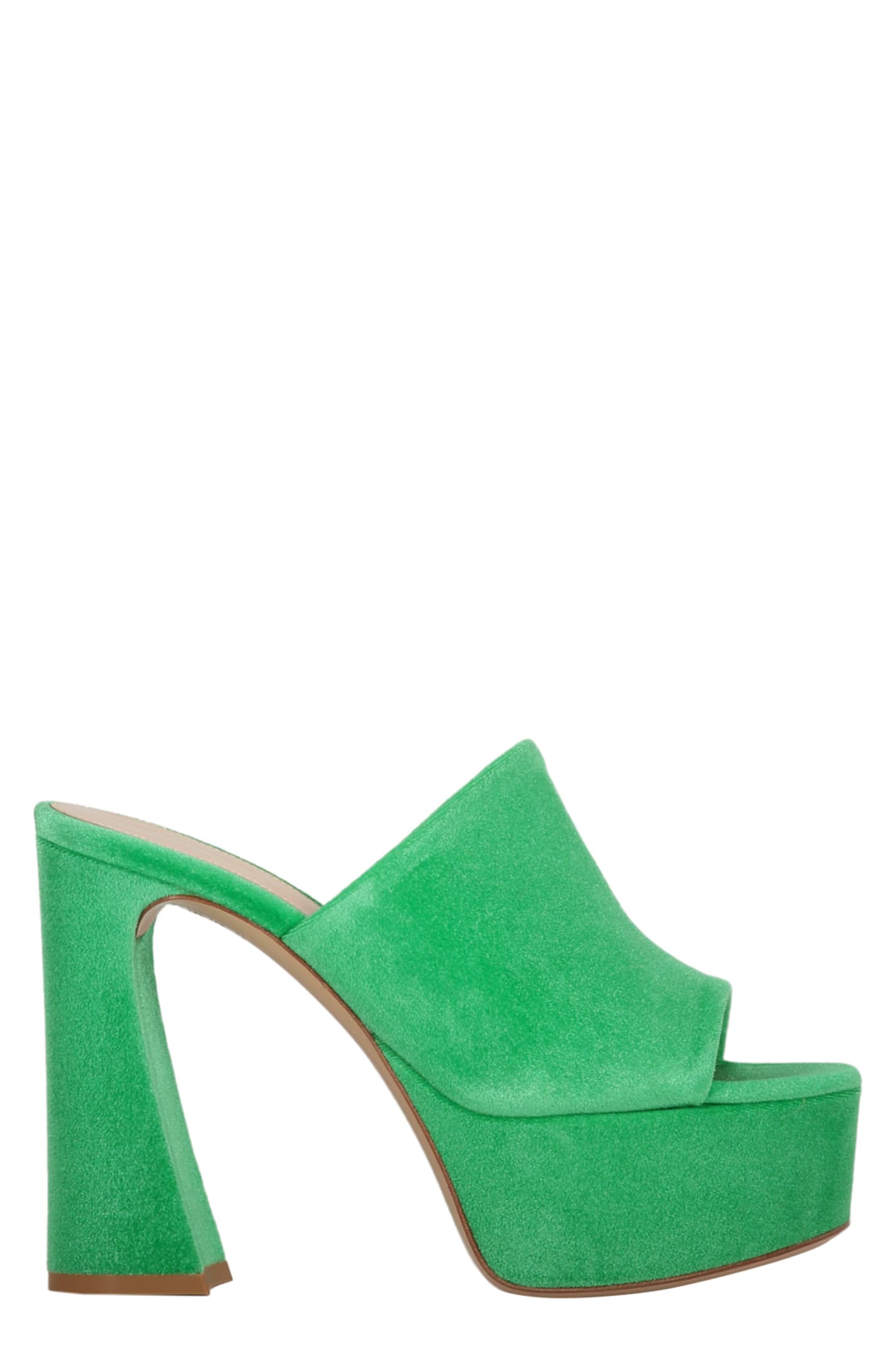 Shop Gianvito Rossi Suede Mules In Green