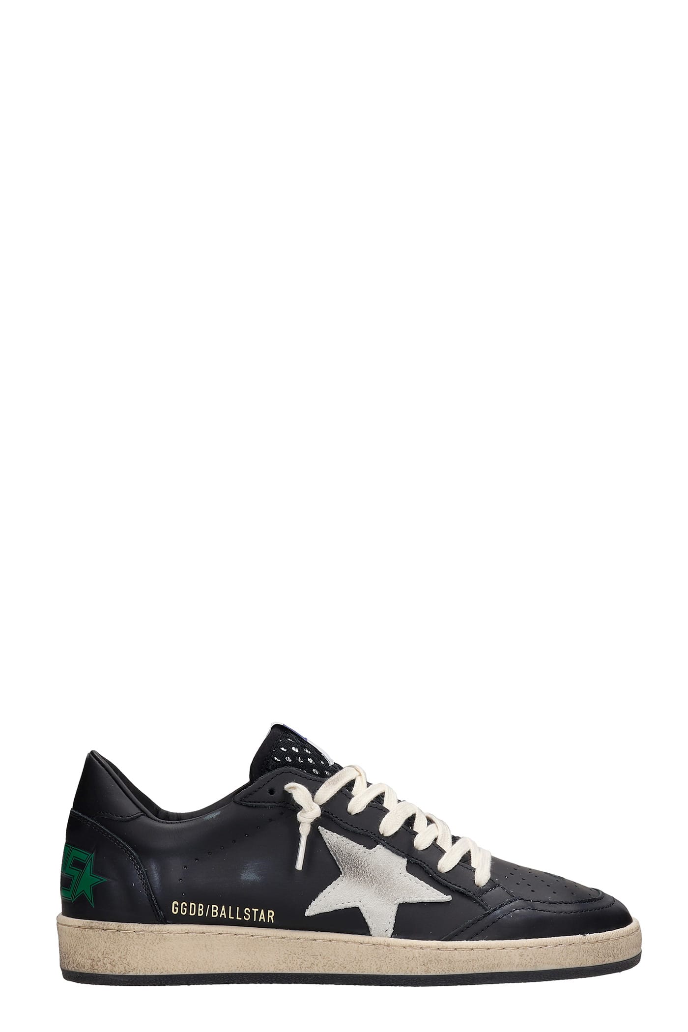 Golden Goose Ball Star Sneakers In Black Leather