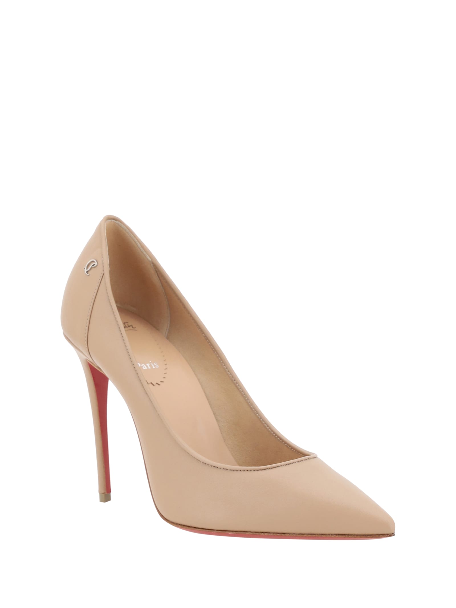 Shop Christian Louboutin Kate Leather Pumps In Blush/lin Blush